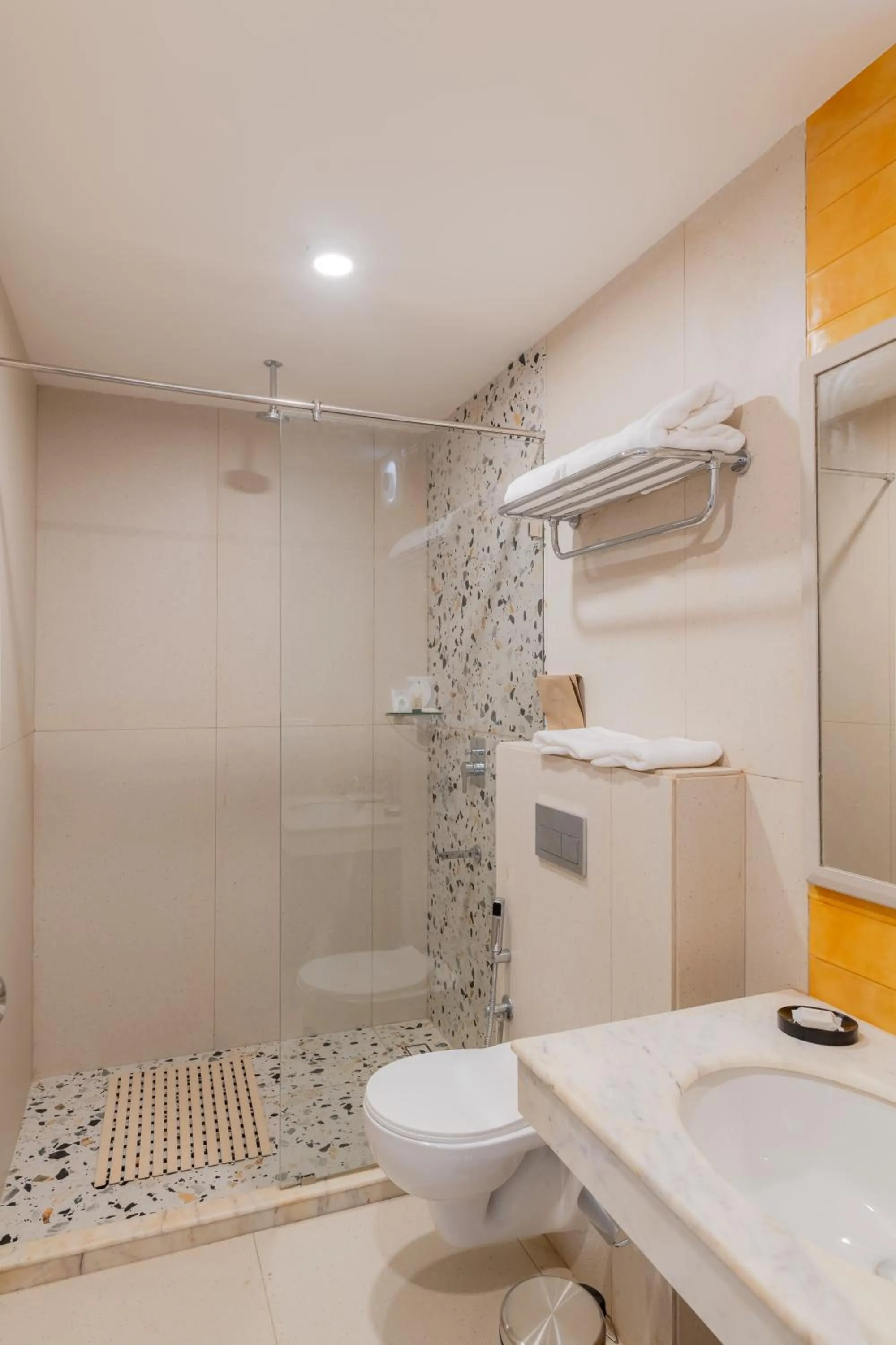 Bathroom in Bedzzz Xclusiv Morjim, Goa By Leisure Hotels