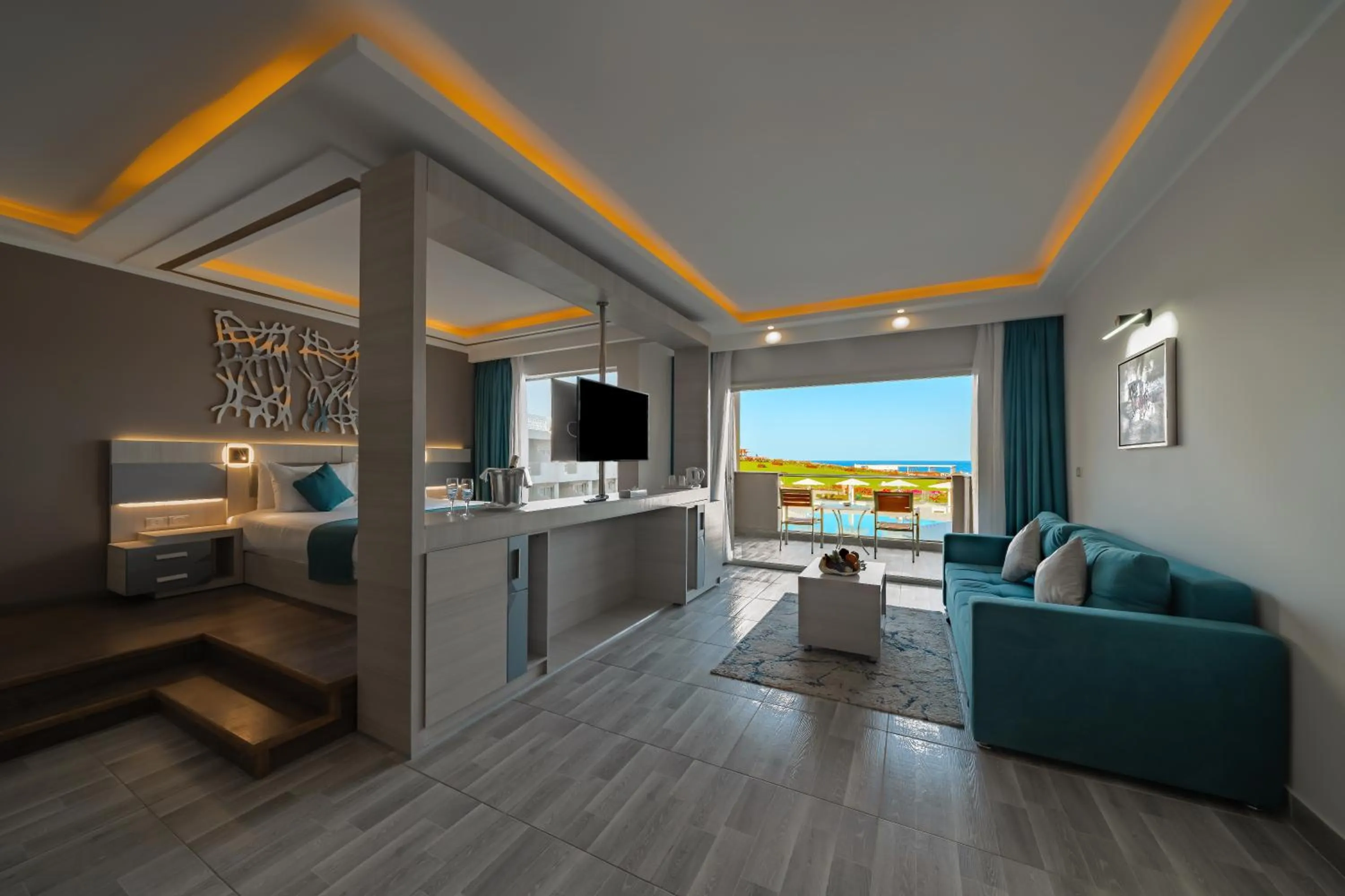 Bed in SIRENA BEACH RESORT & SPA