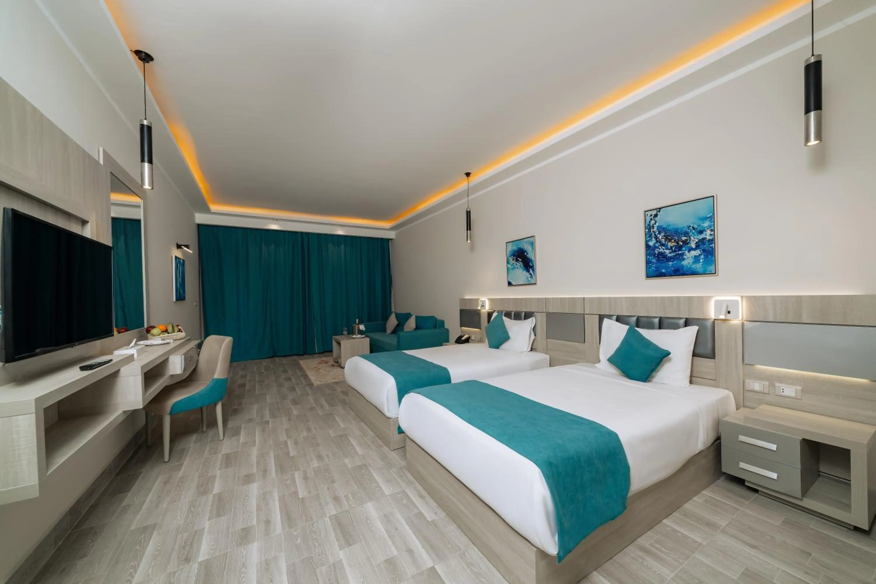Bed in SIRENA BEACH RESORT & SPA
