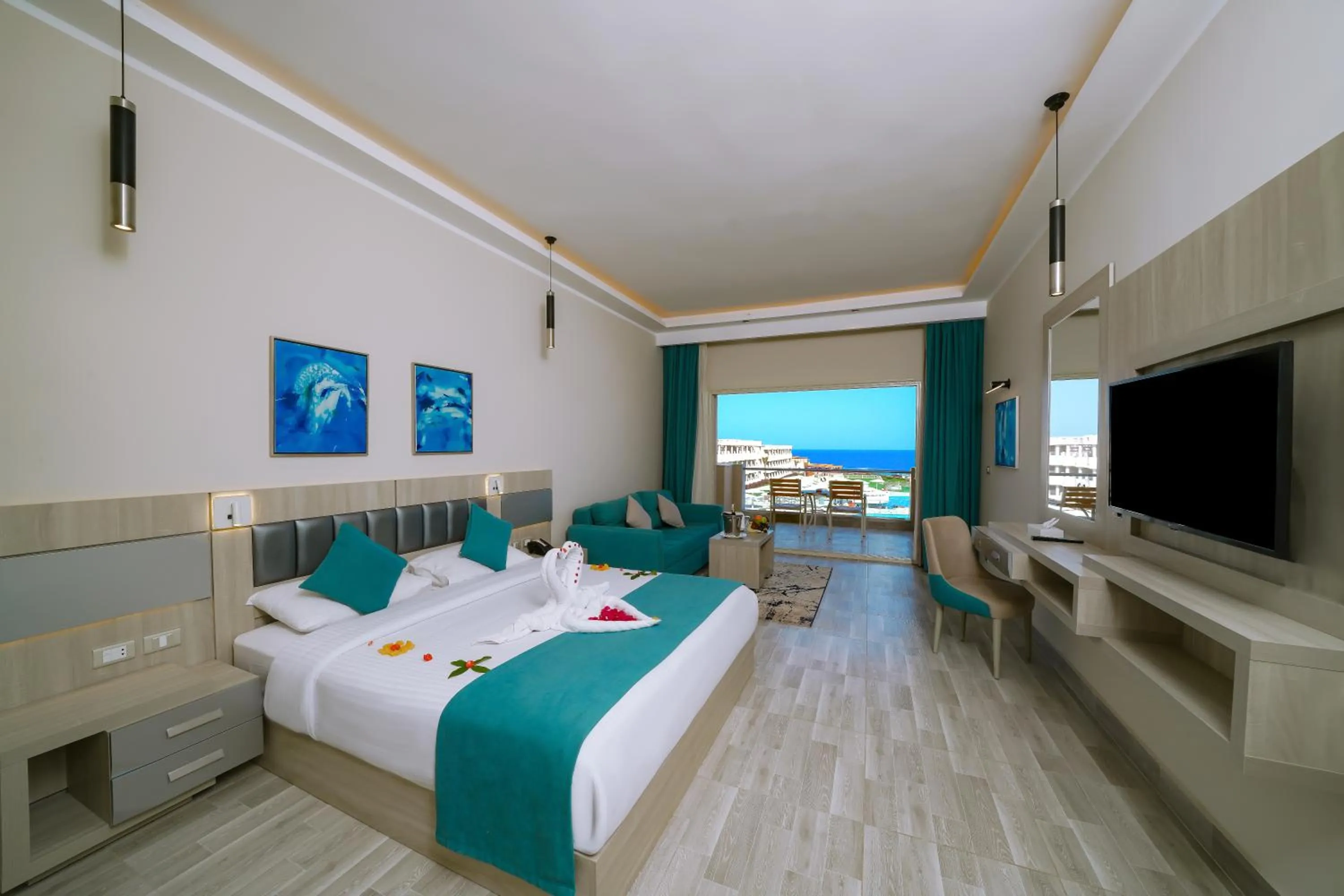 Bed in SIRENA BEACH RESORT & SPA