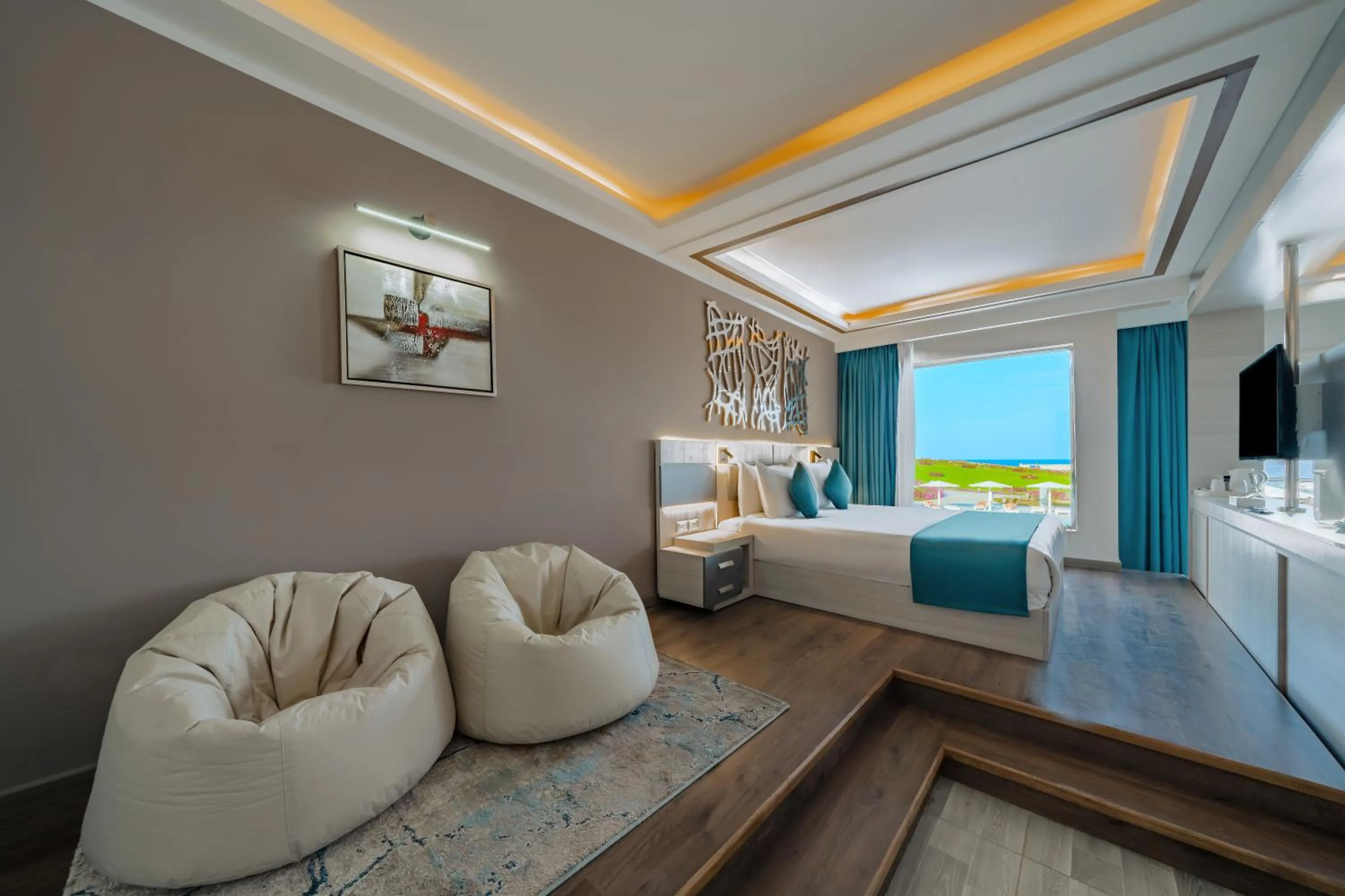 Bed in SIRENA BEACH RESORT & SPA