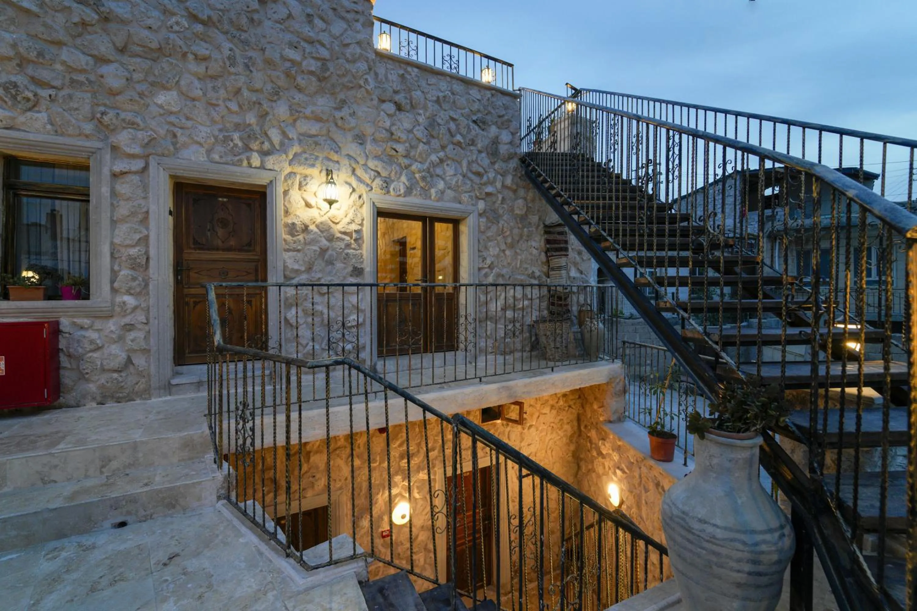 Inner courtyard view in By Yüksel Cave
