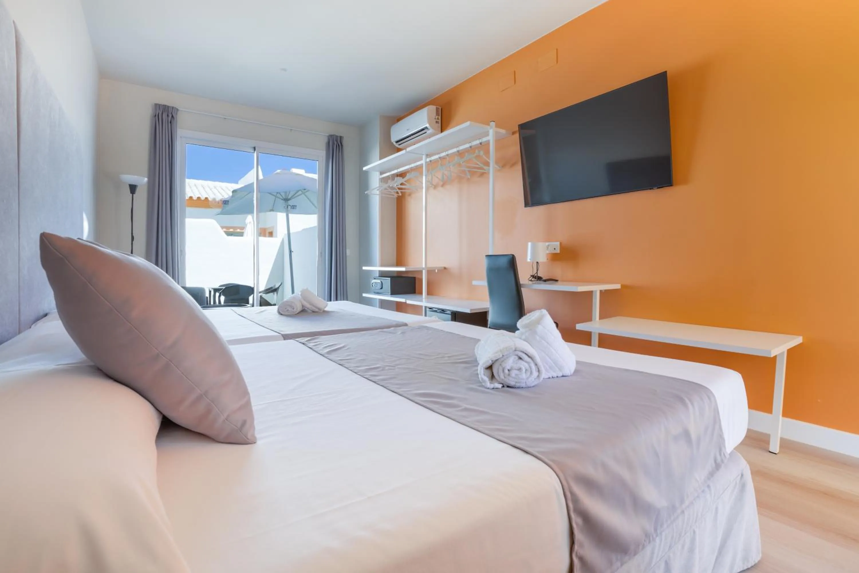 Patio, Bed in ON City Resort All Inclusive Prime