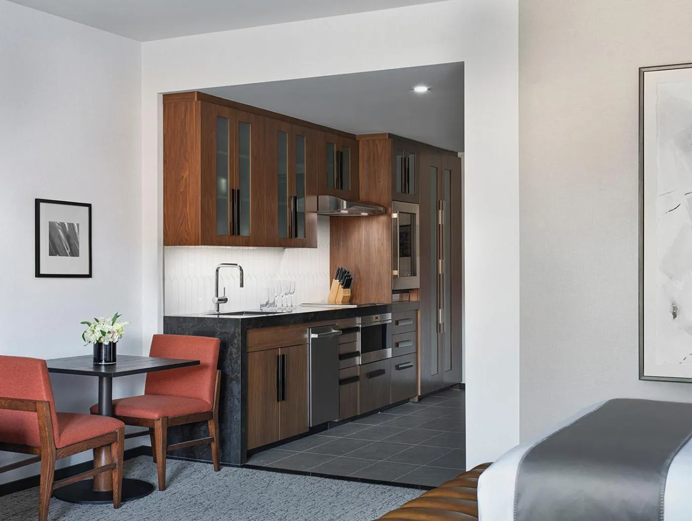 Kitchen or kitchenette, Bed in Black Desert Resort