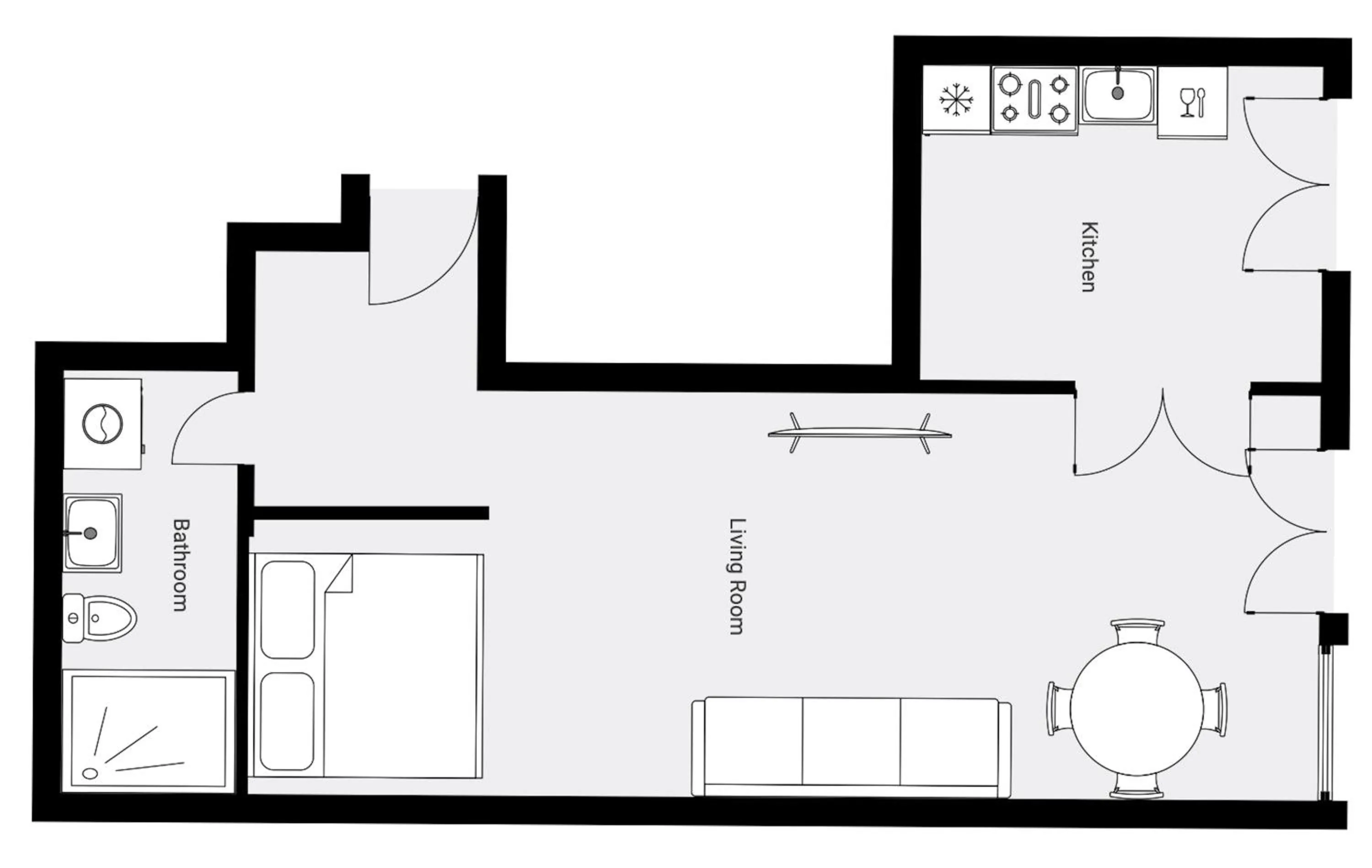 Floor plan in Queens Courtyard by Daniel&Jacob's