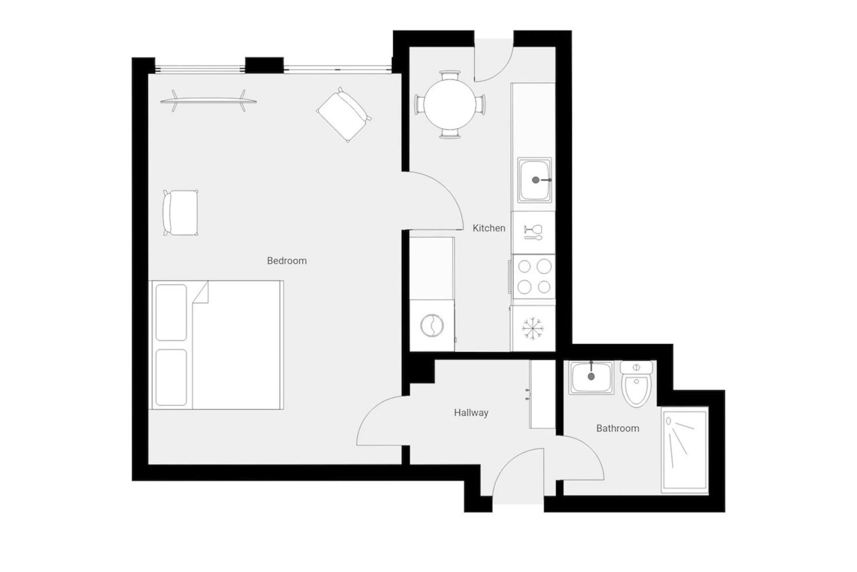 Floor plan in Queens Courtyard by Daniel&Jacob's