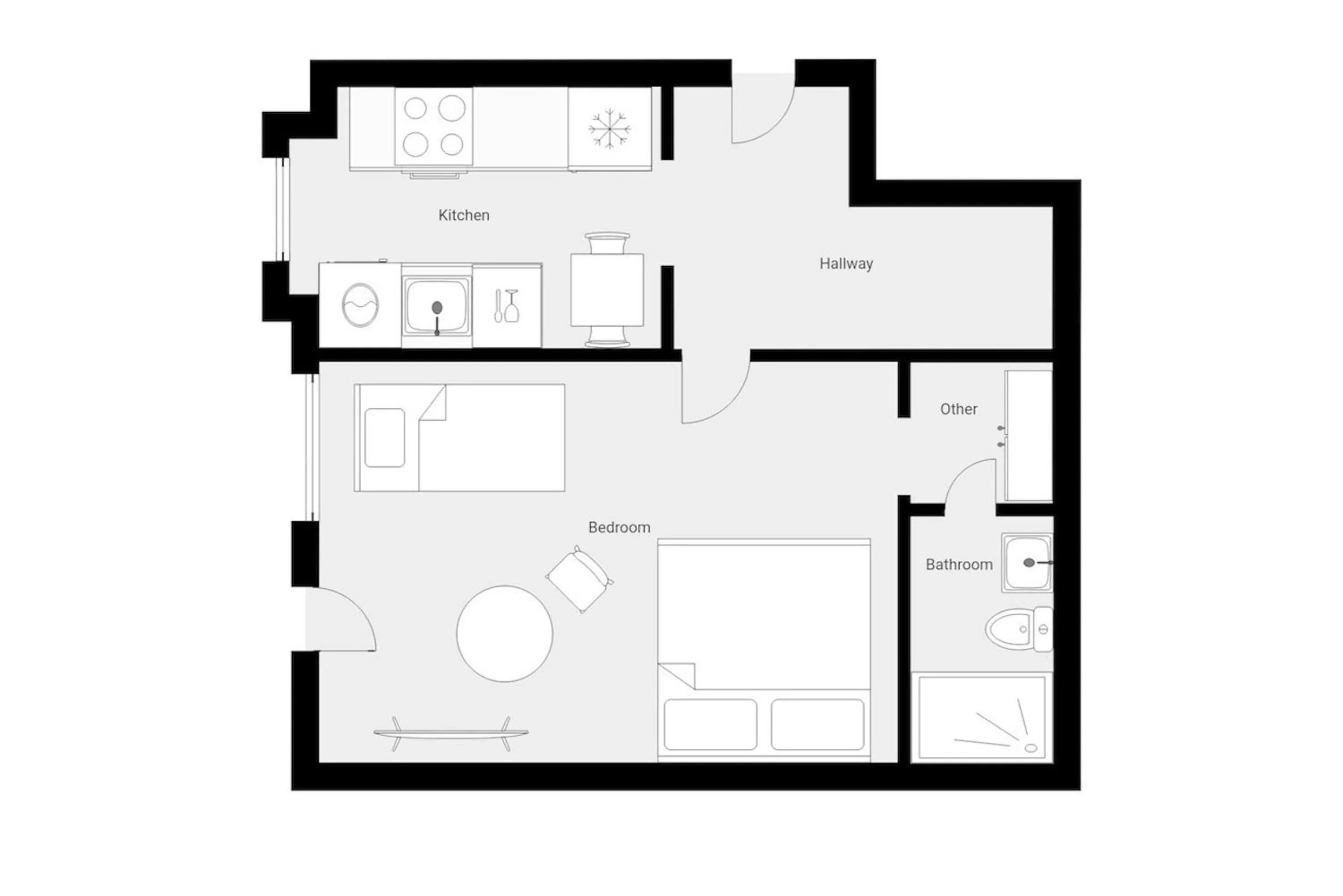 Floor plan in Queens Courtyard by Daniel&Jacob's