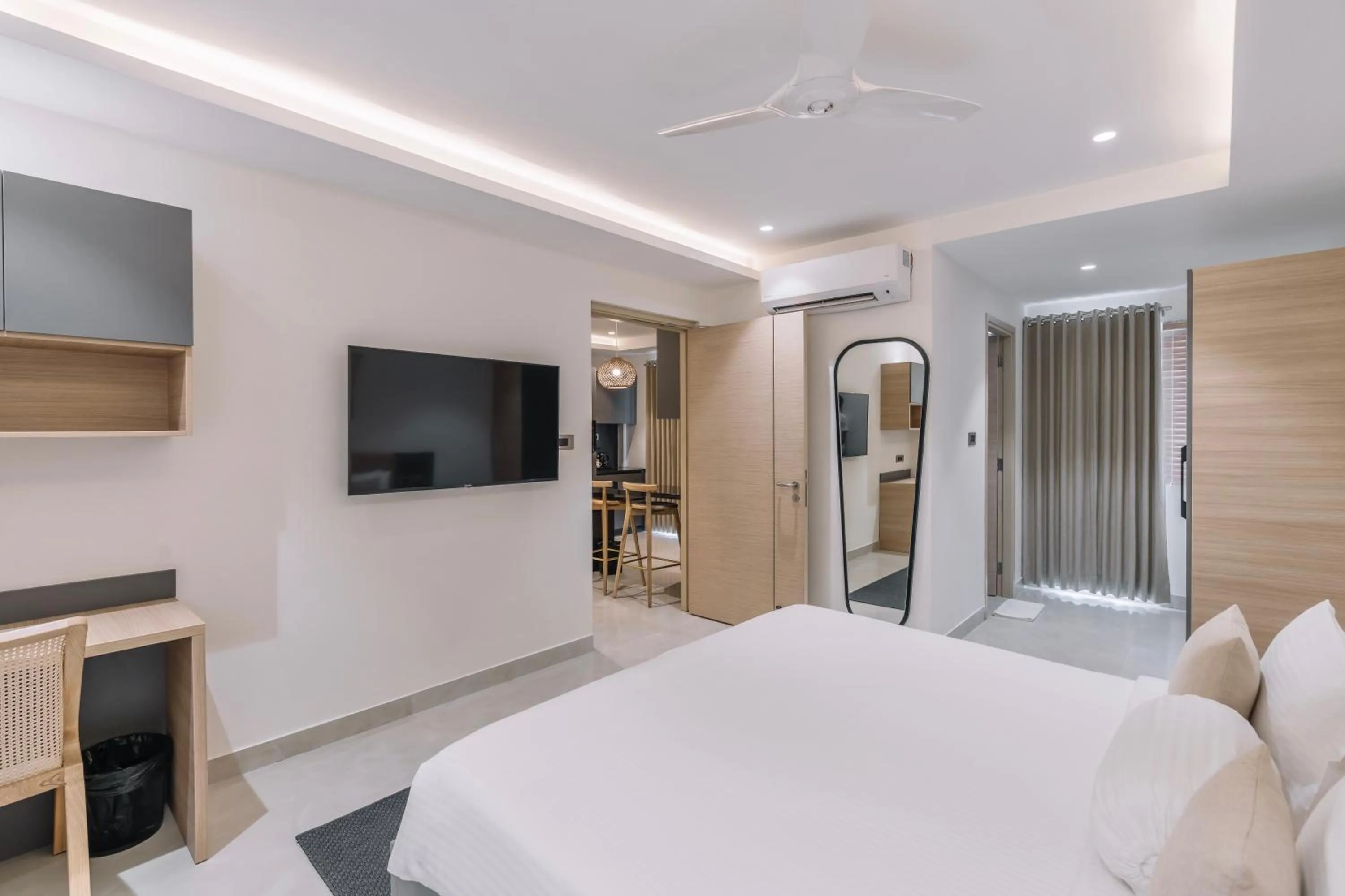 View (from property/room), Bed in SKYLA Studios & Suites - Kondapur