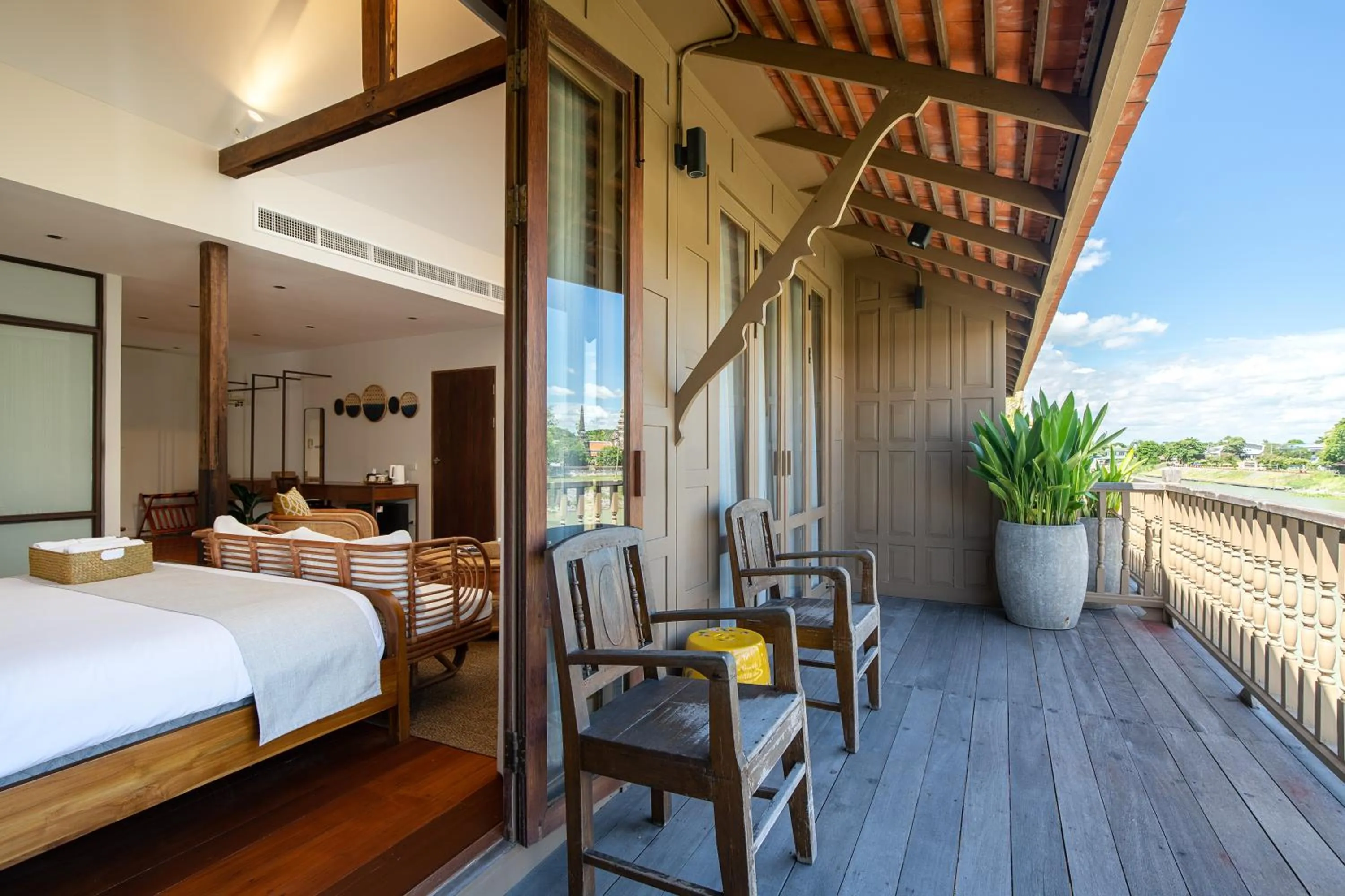 Balcony/Terrace, Bed in Syama Residence and Café