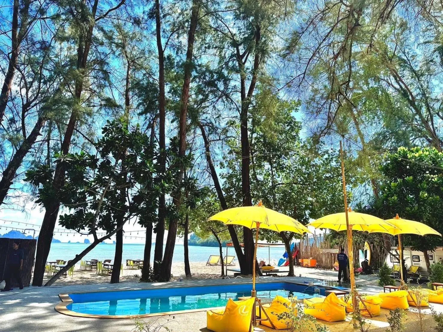 Pool view in Long Beach Club Krabi