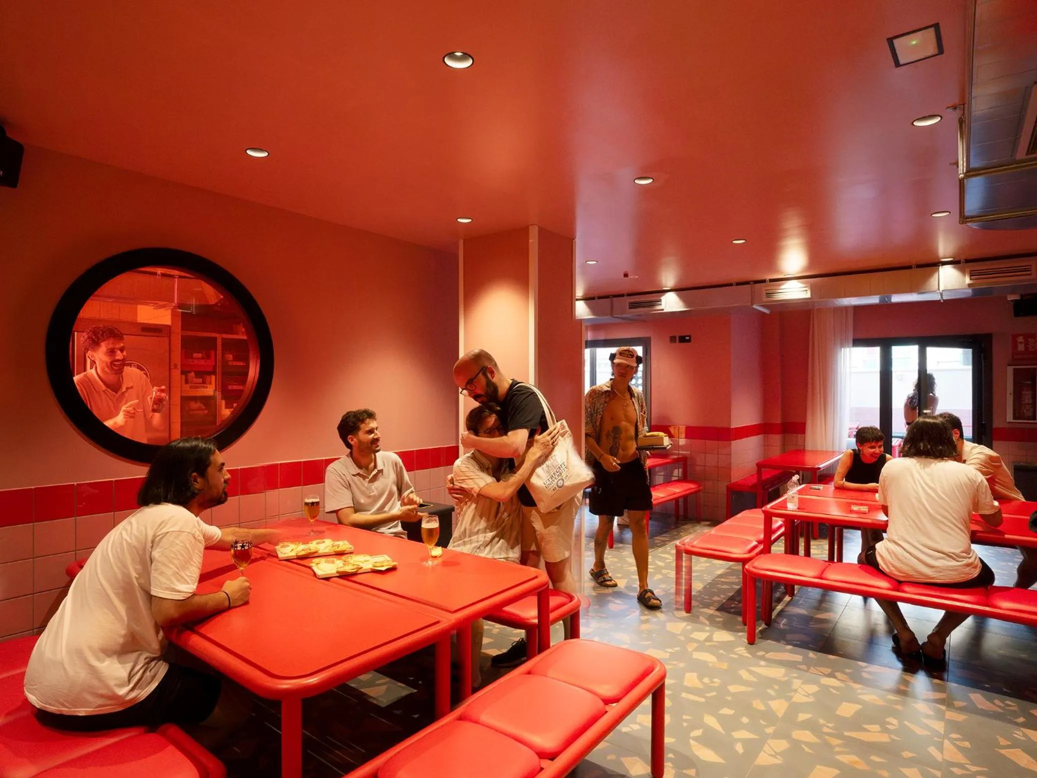 Living room in AMISTAT City Hostel Barcelona