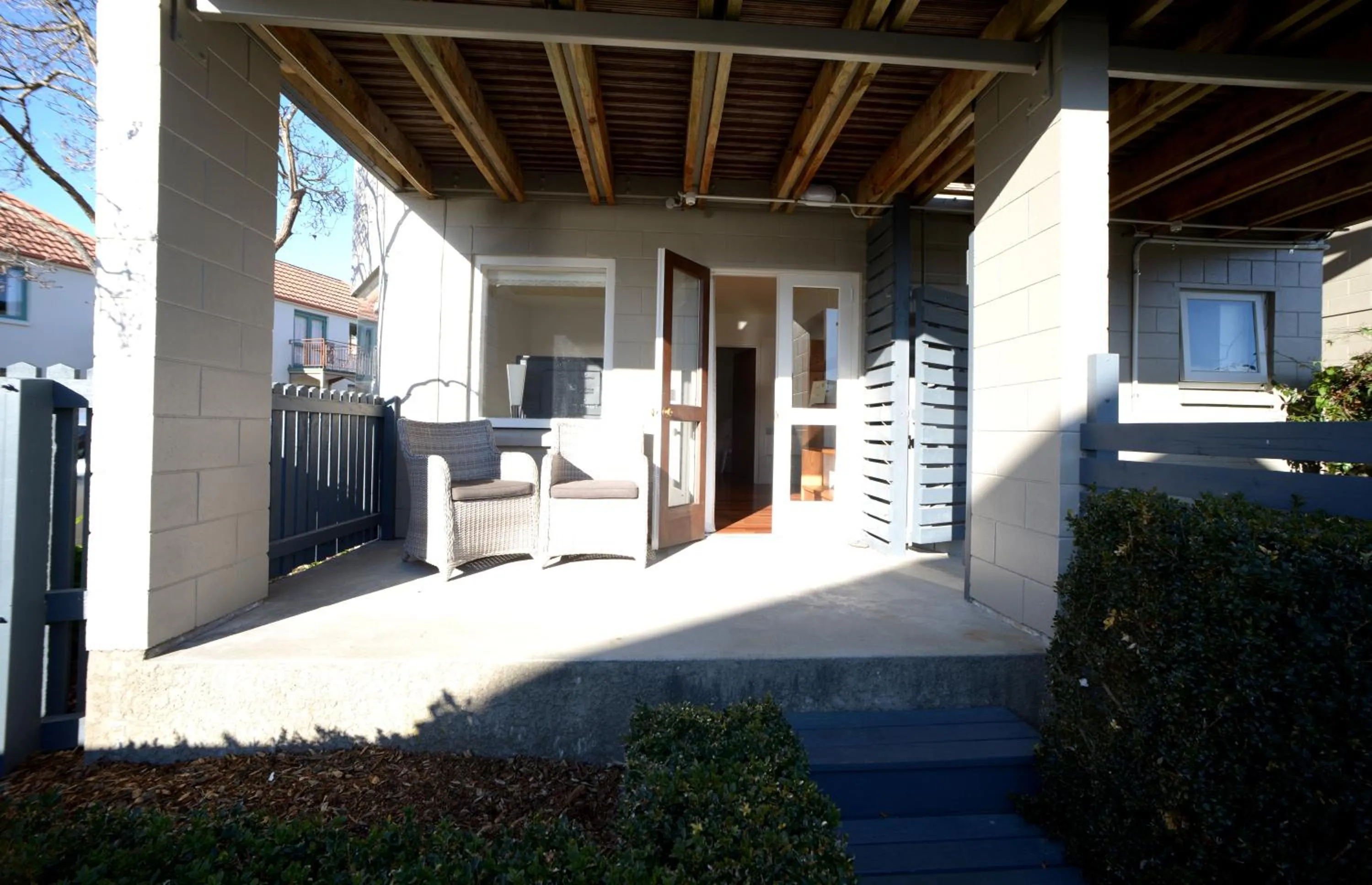 Patio in Akaroa Village Inn