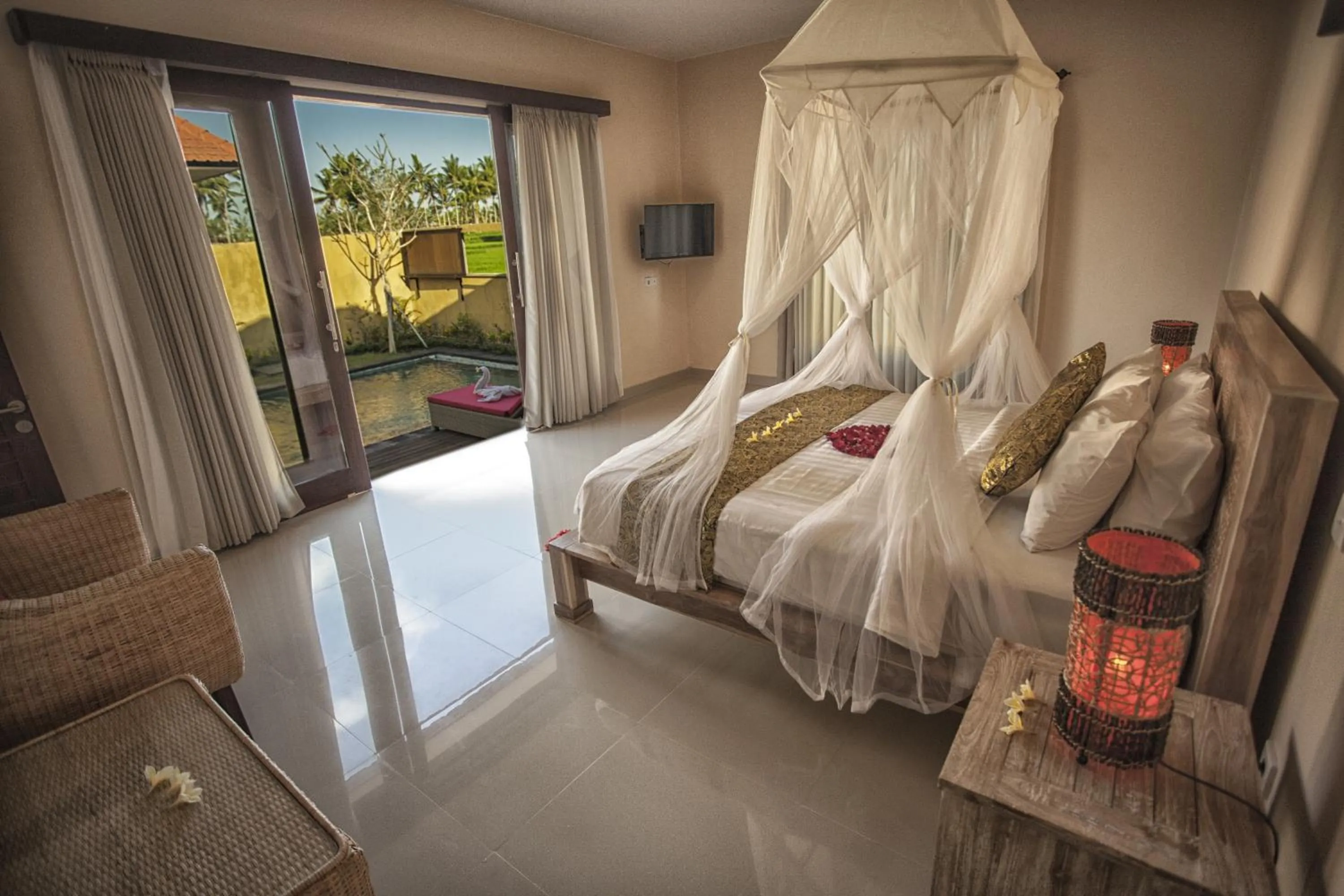 Photo of the whole room, Bed in The Sawah Resort & Villa