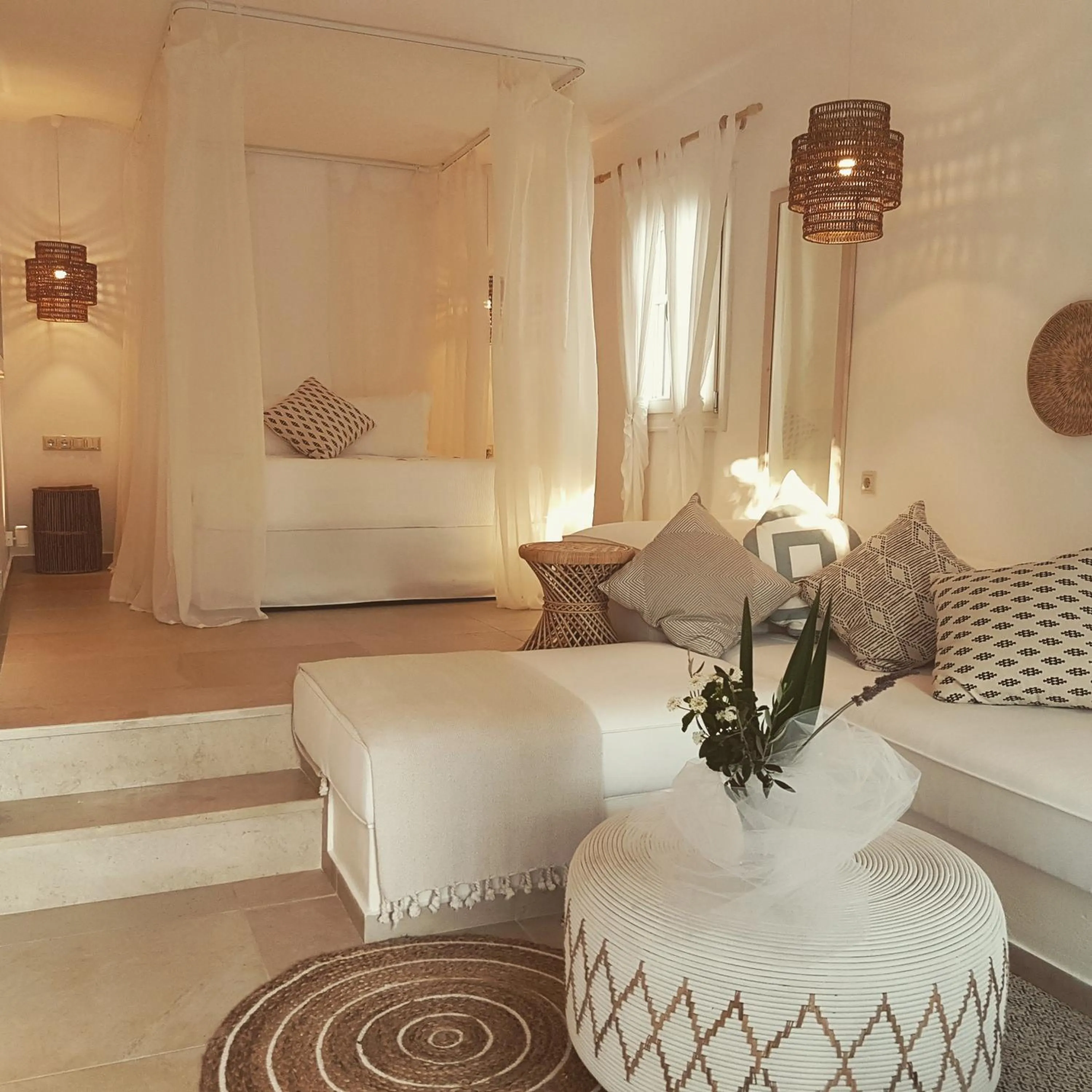 Bed in Kavos Hotel Naxos