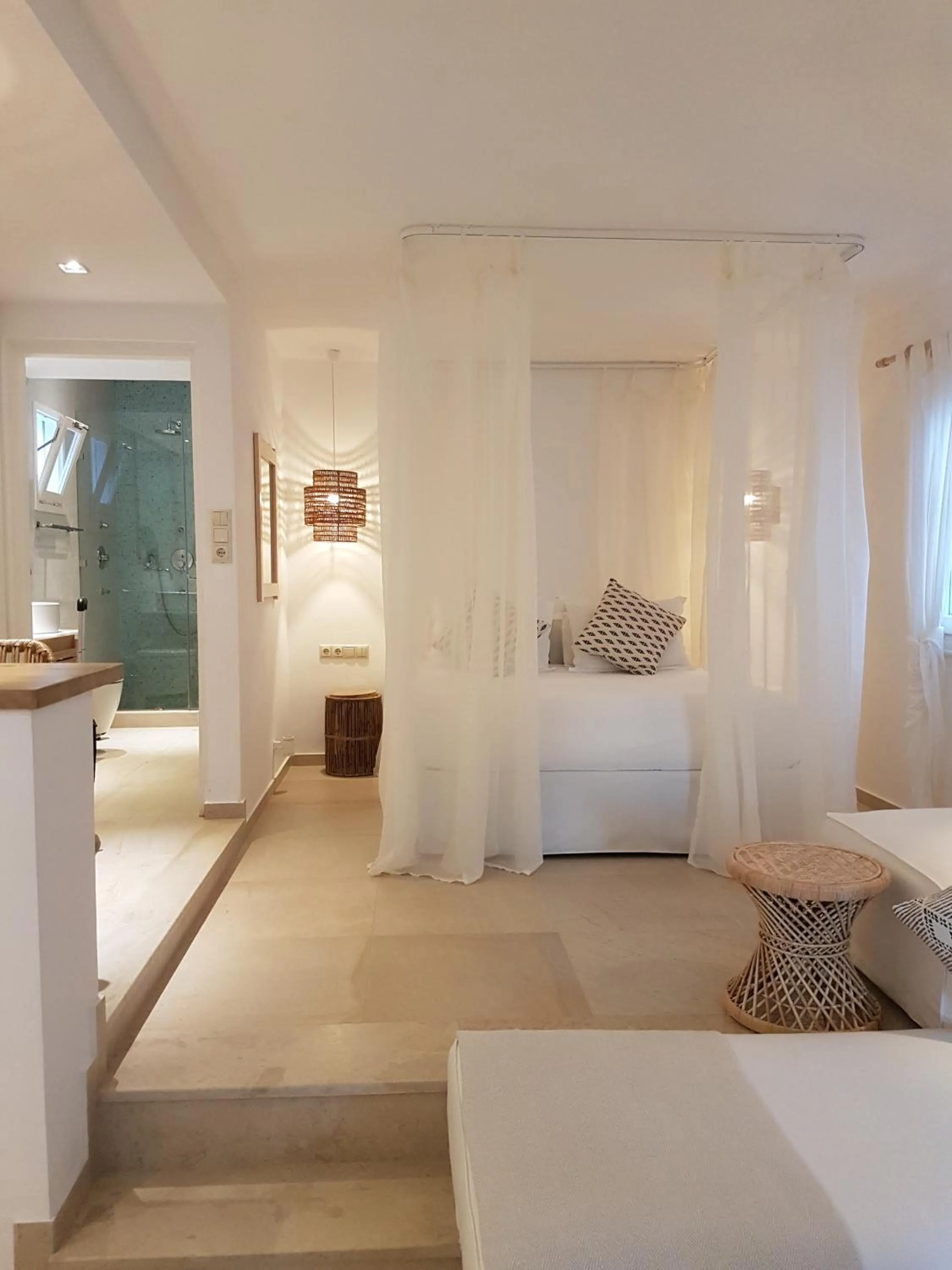 Bed in Kavos Hotel Naxos