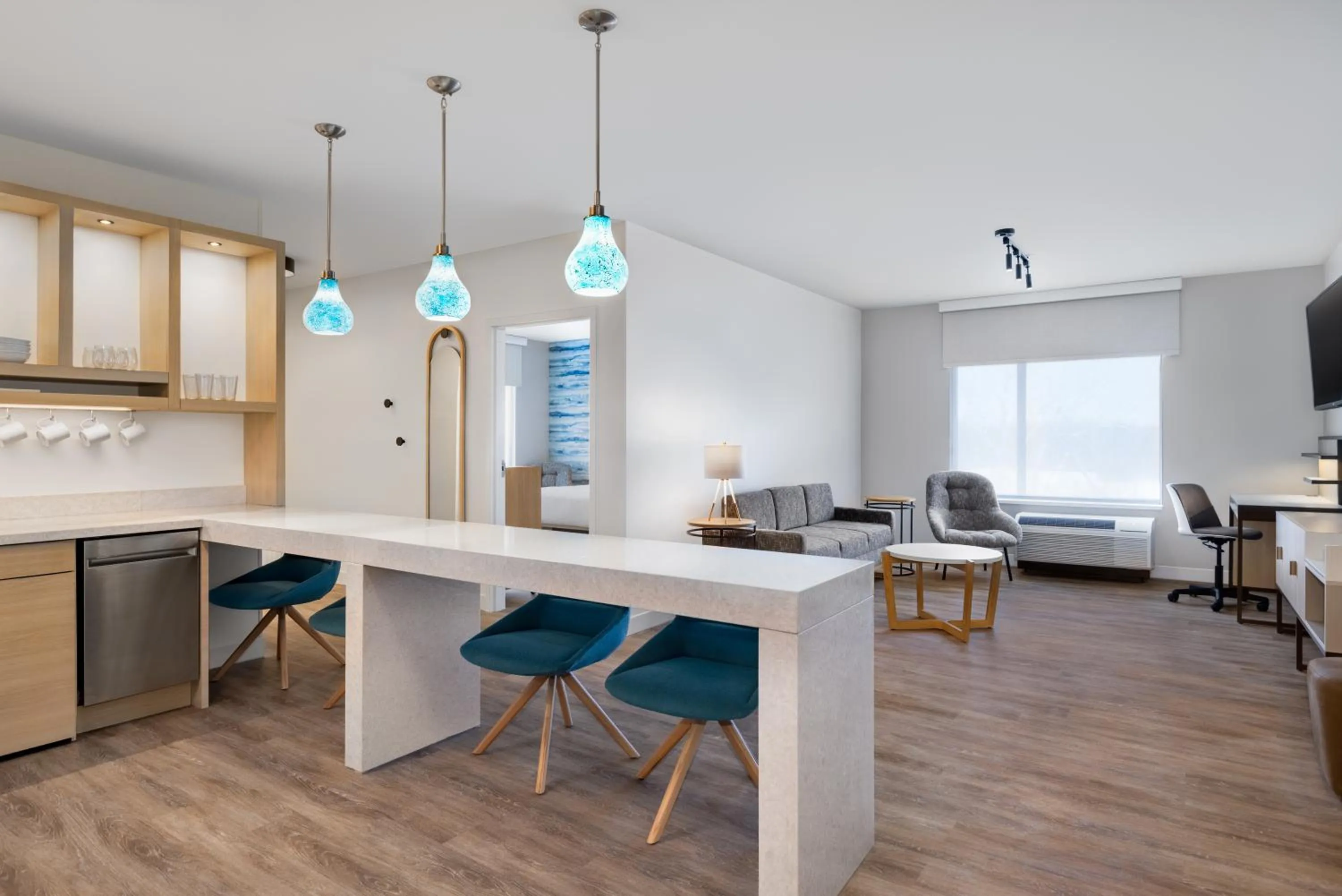 Kitchen or kitchenette in TownePlace Suites by Marriott Geneva at SPIRE Academy