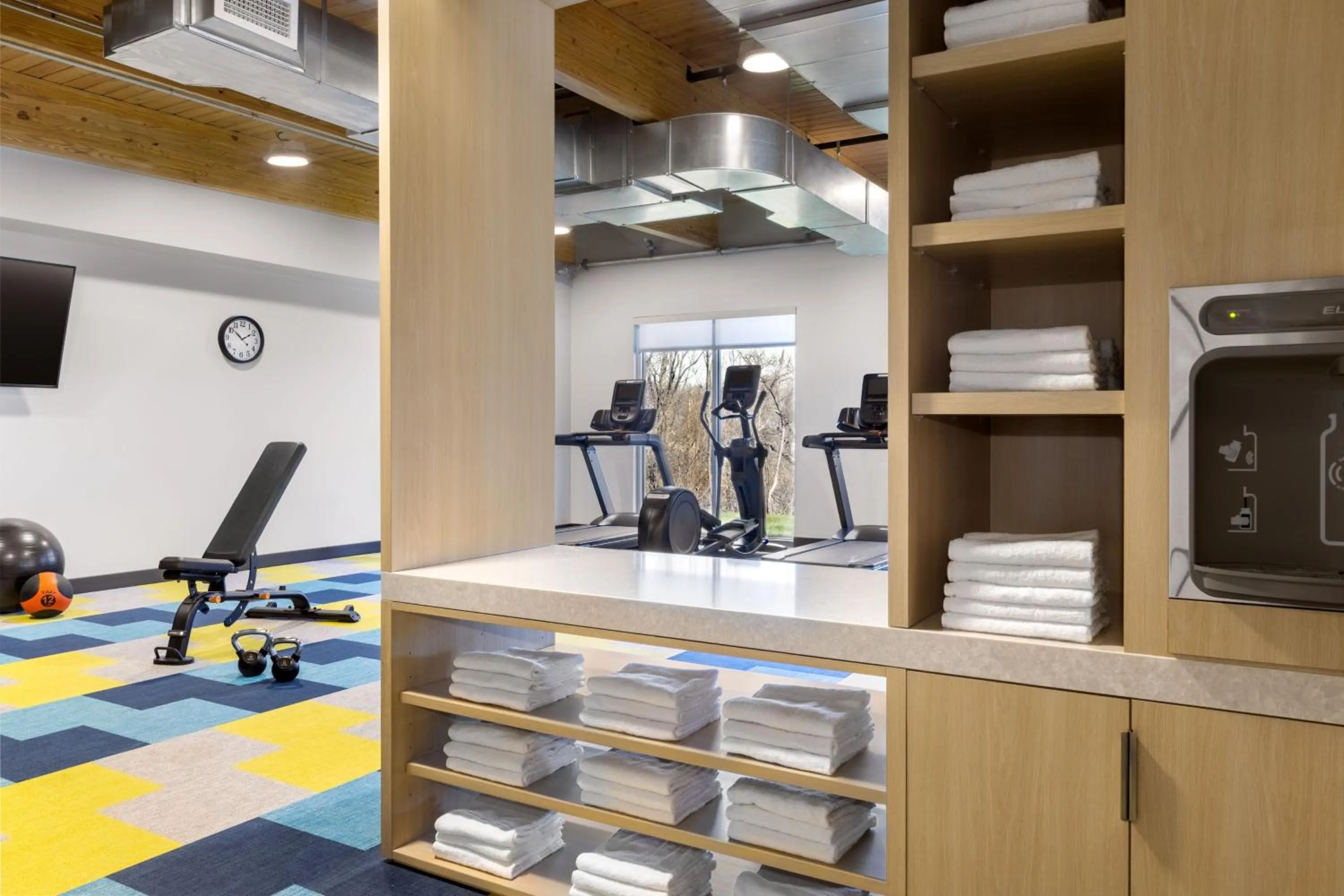 Fitness centre/facilities in TownePlace Suites by Marriott Geneva at SPIRE Academy