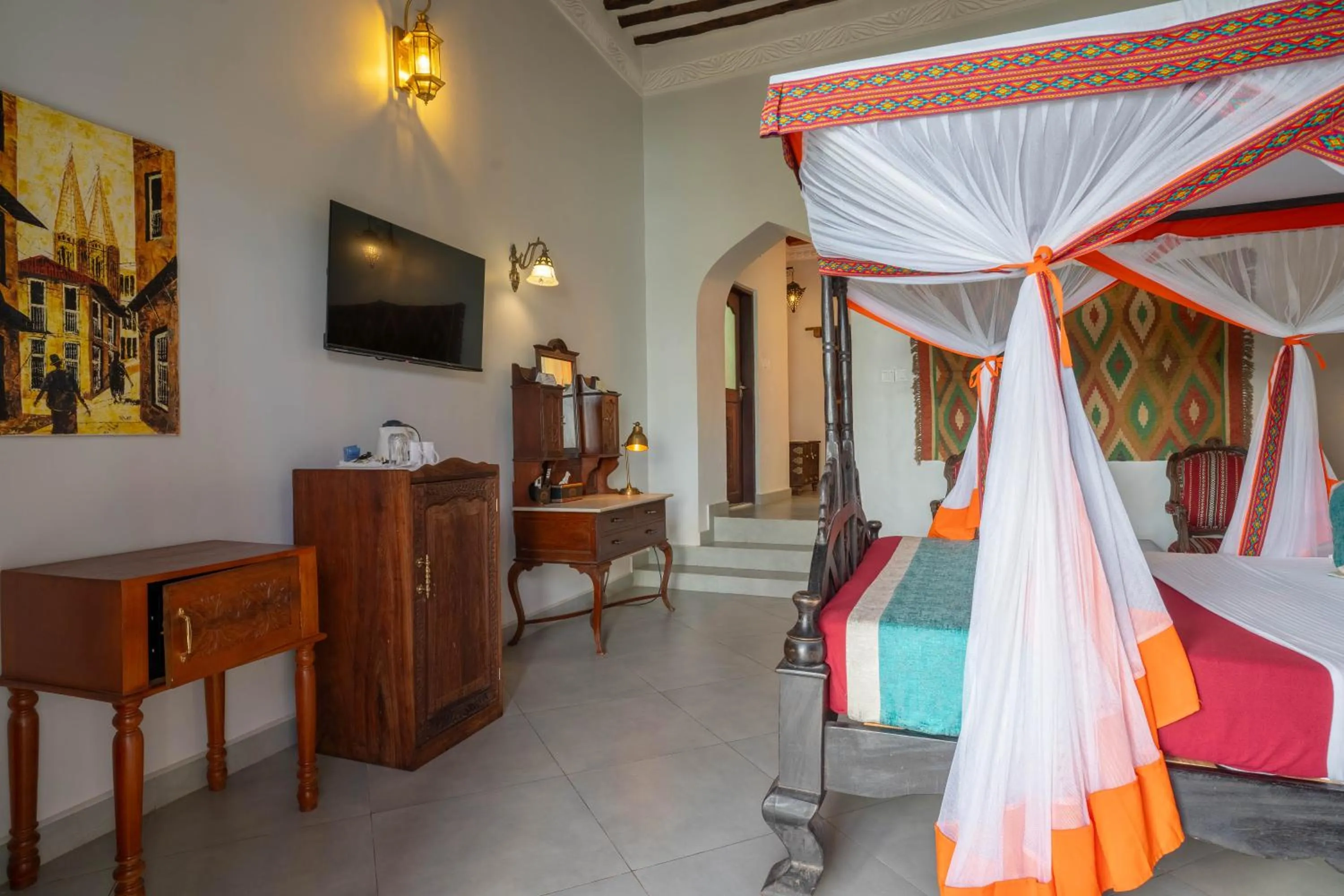 Bed in Mizingani Seafront Hotel