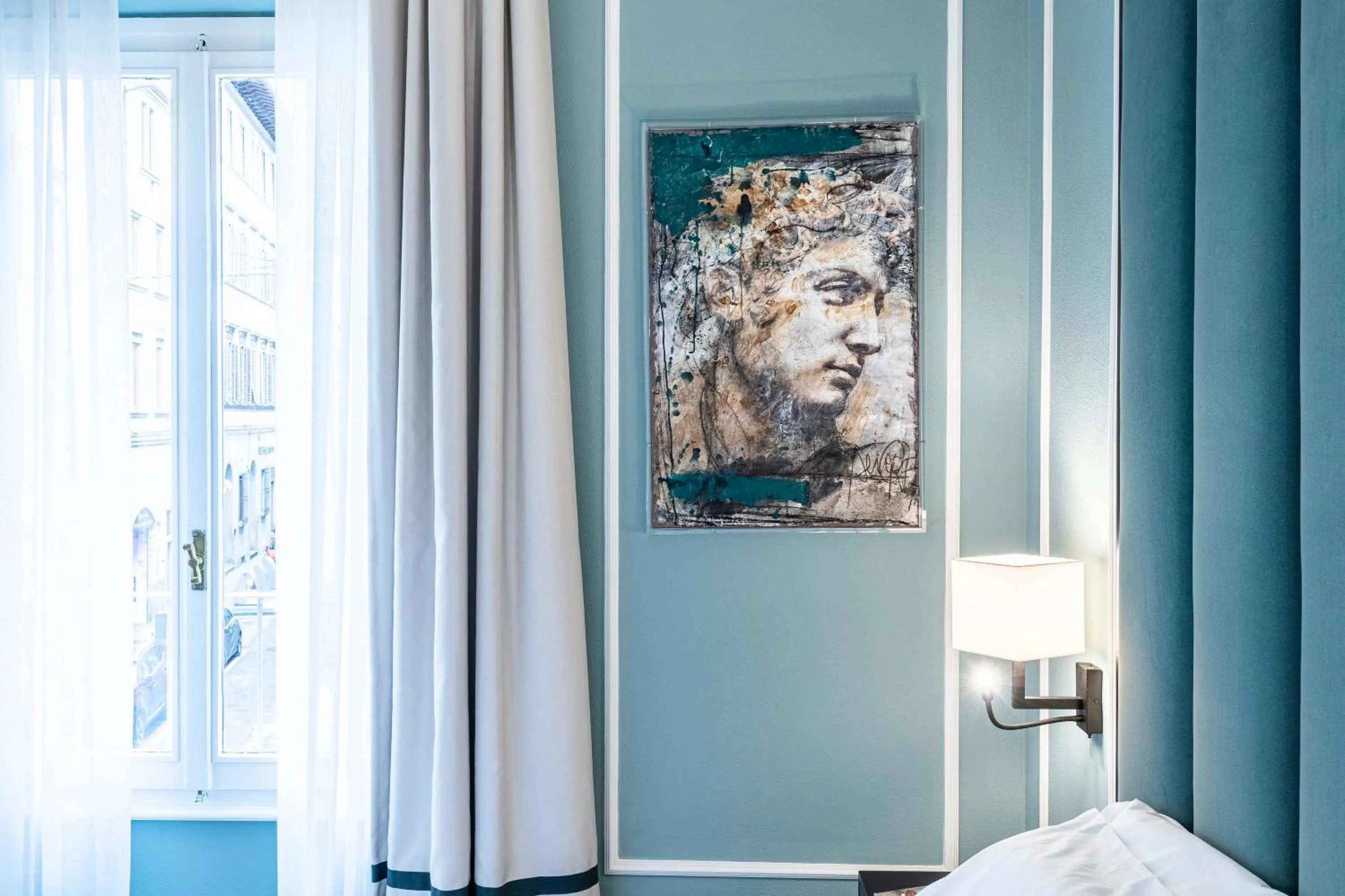 Decorative detail, Bed in Glimpse Hotel