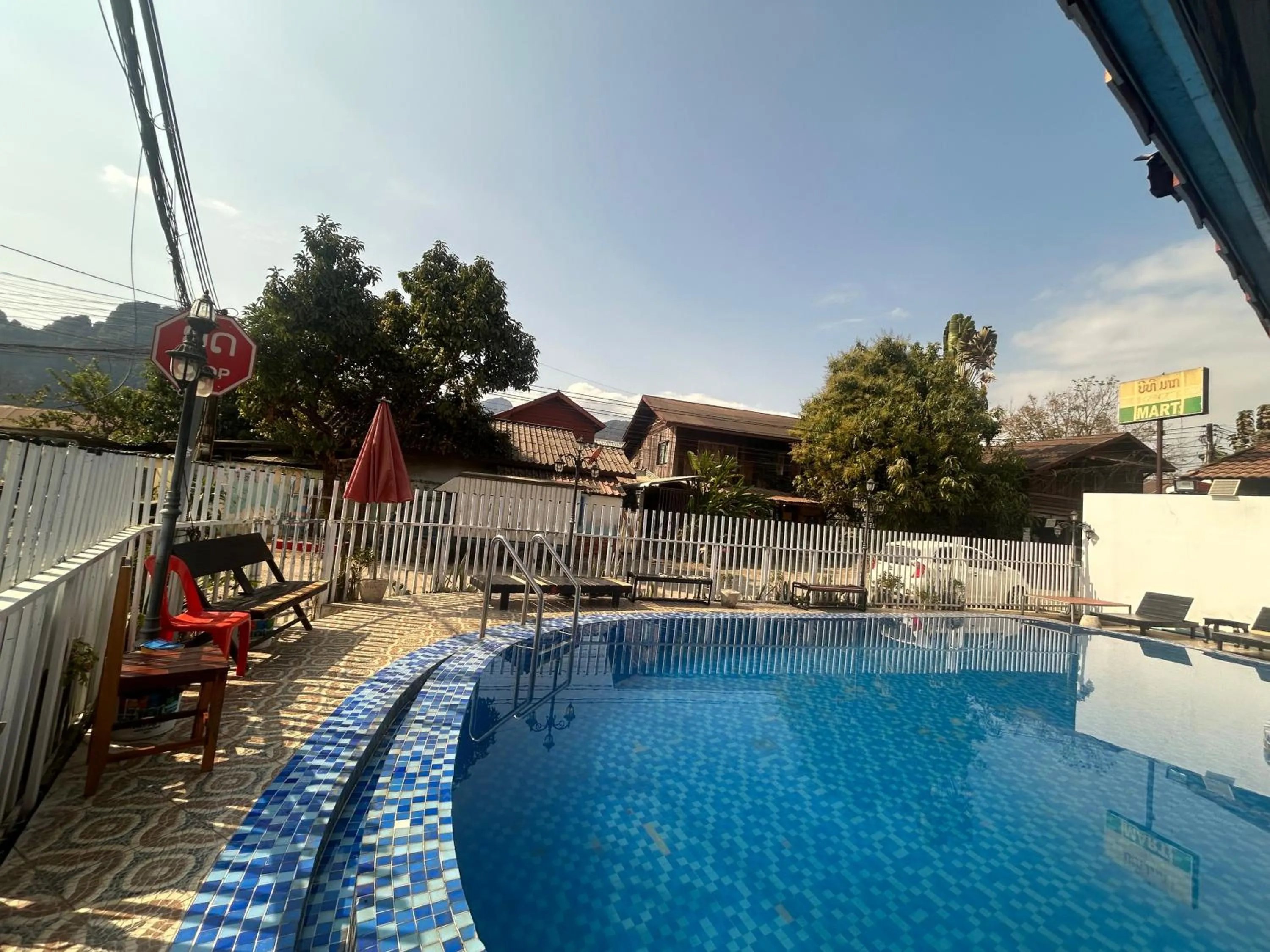 Pool view in Vang Vieng Sky Mountain View Hotel