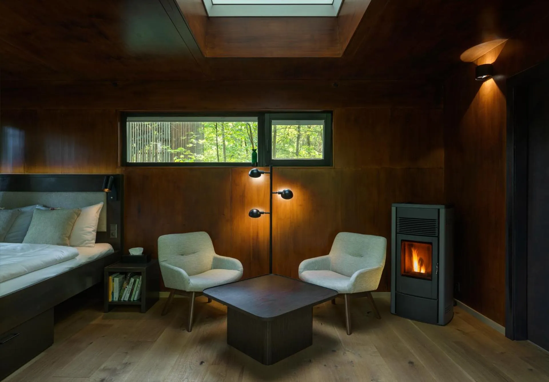 Living room, Bed in edelførst Baumhäuser