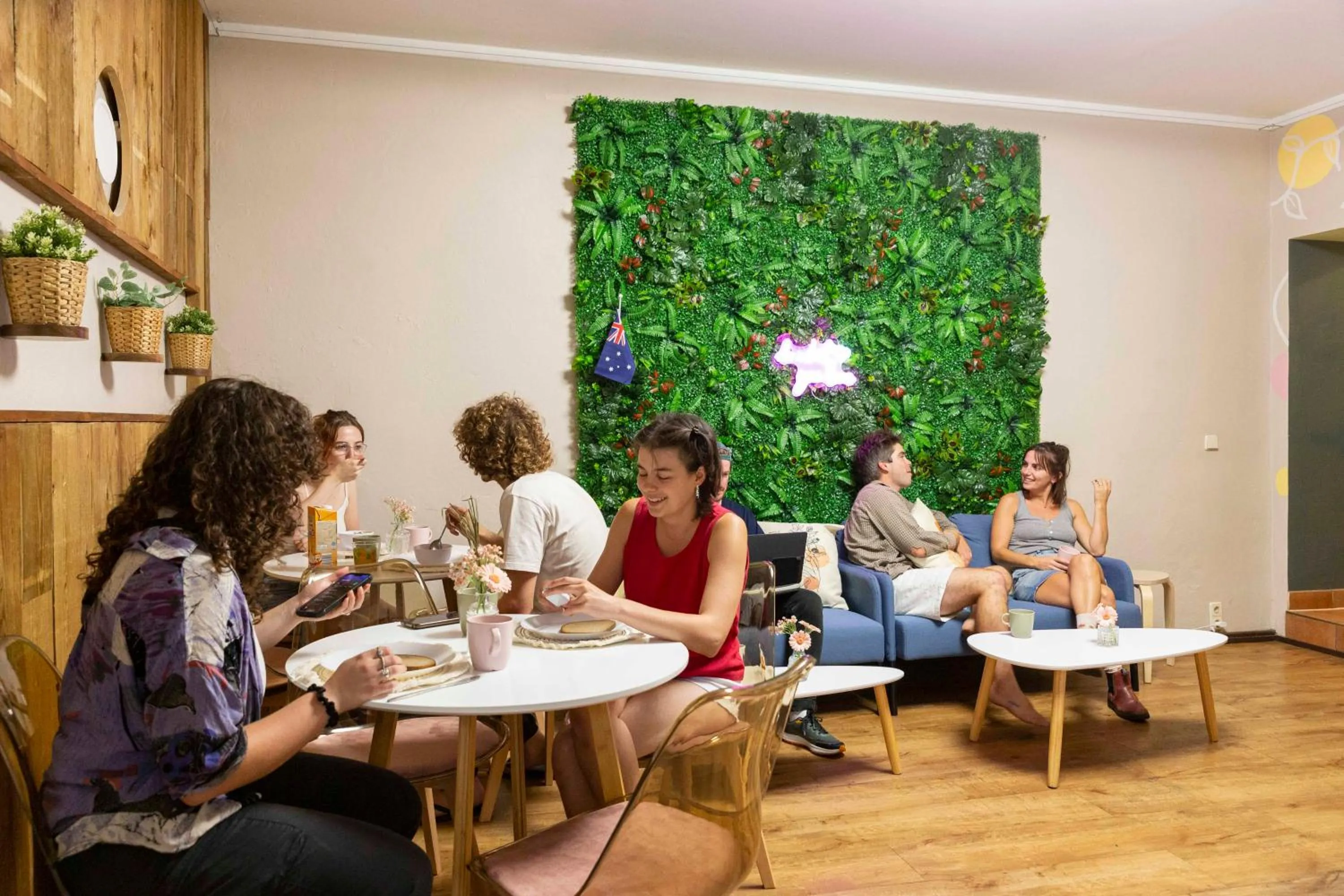 Dining area in EastSeven Berlin Hostel