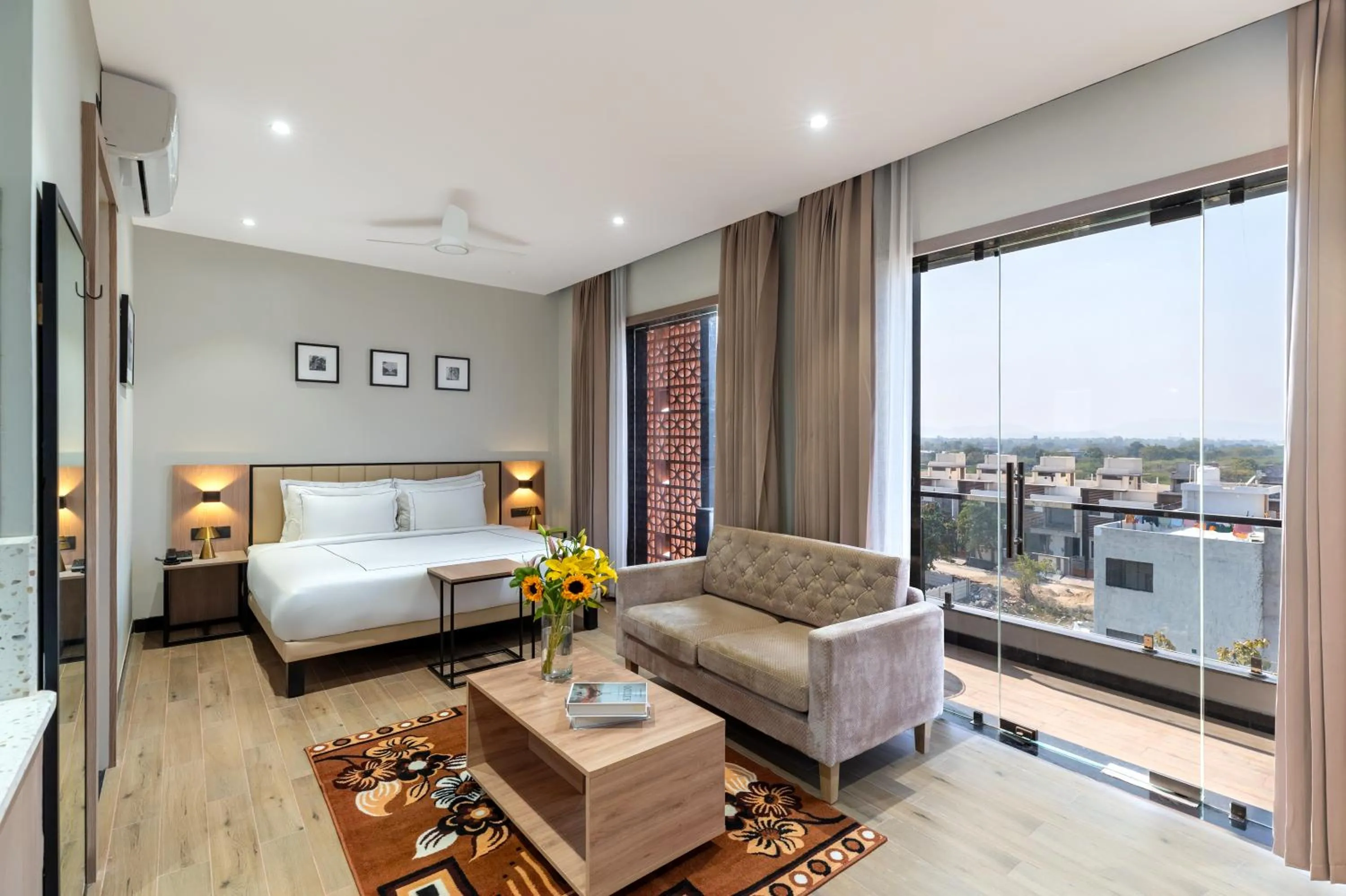 Bed in Blue Chip Stays - My Downtown Hotels