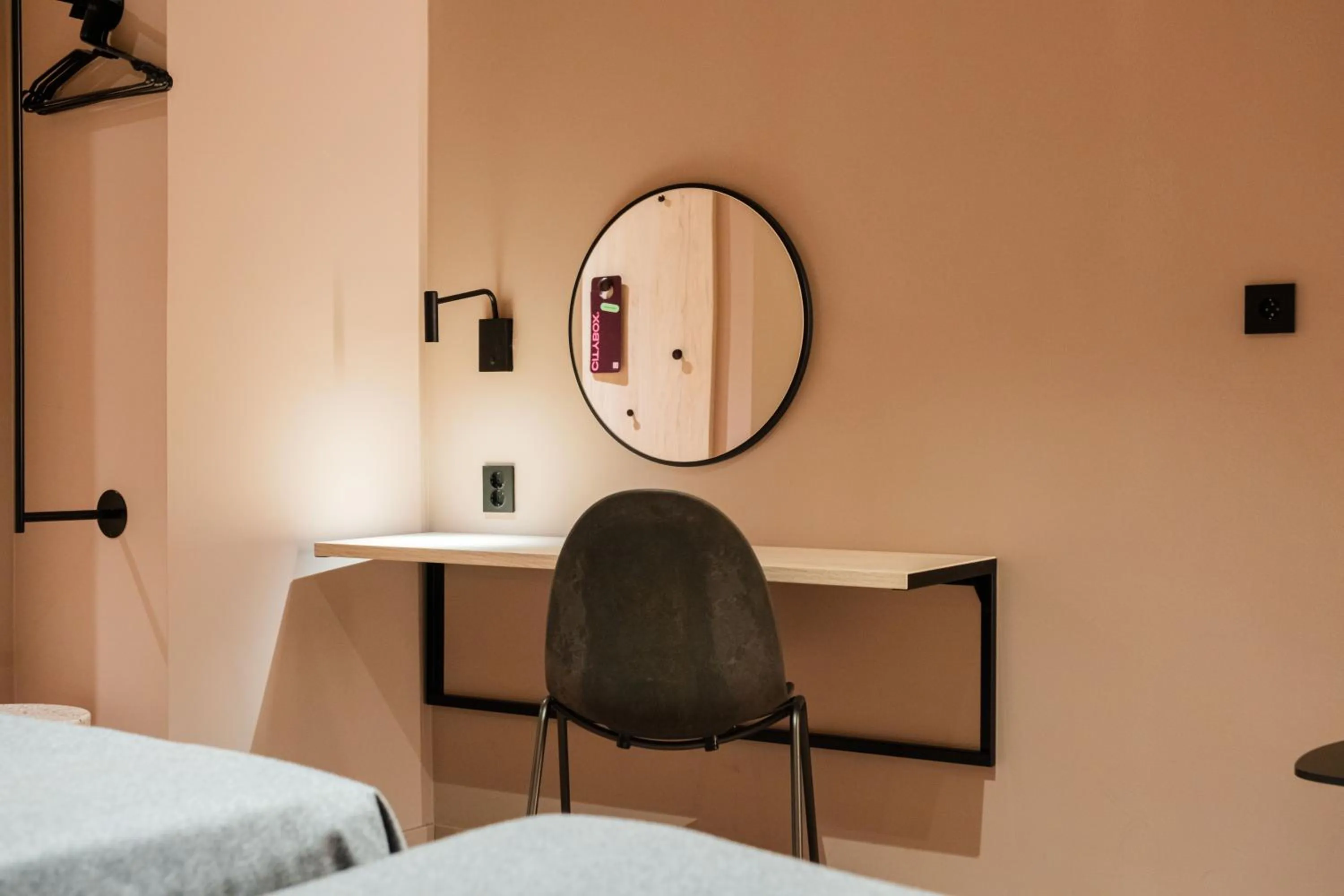 Seating area, Bed in Citybox Stockholm