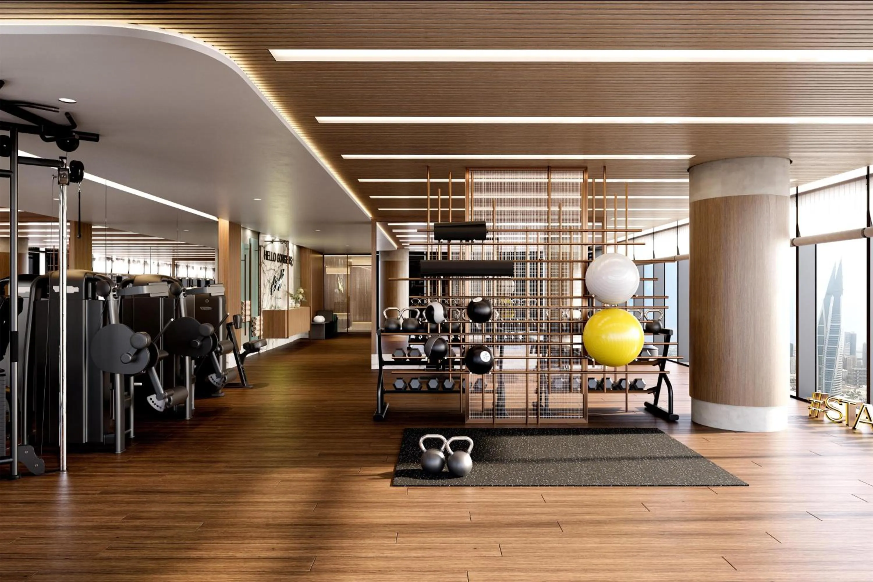 Fitness centre/facilities in Conrad Bahrain Financial Harbour