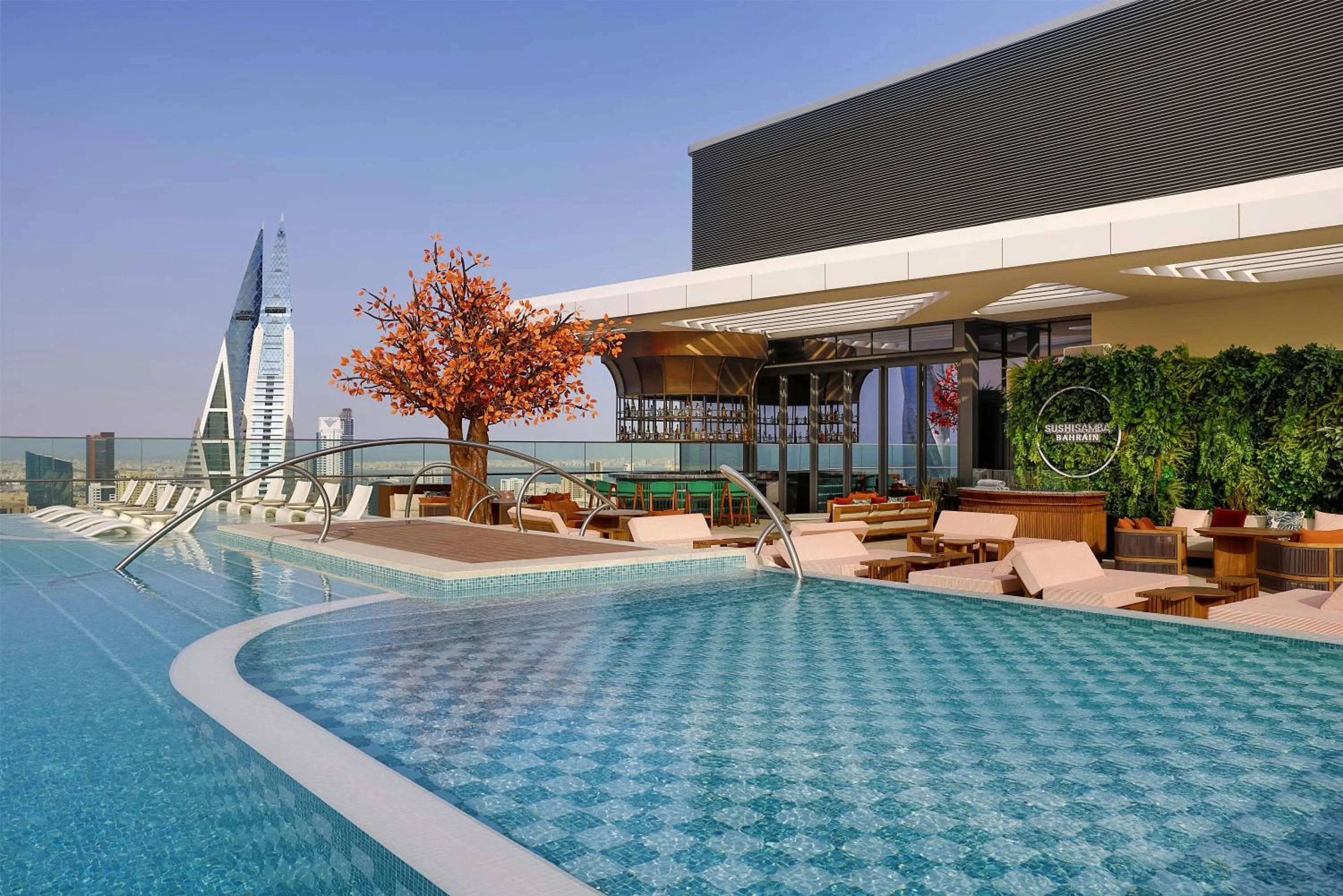 Pool view in Conrad Bahrain Financial Harbour