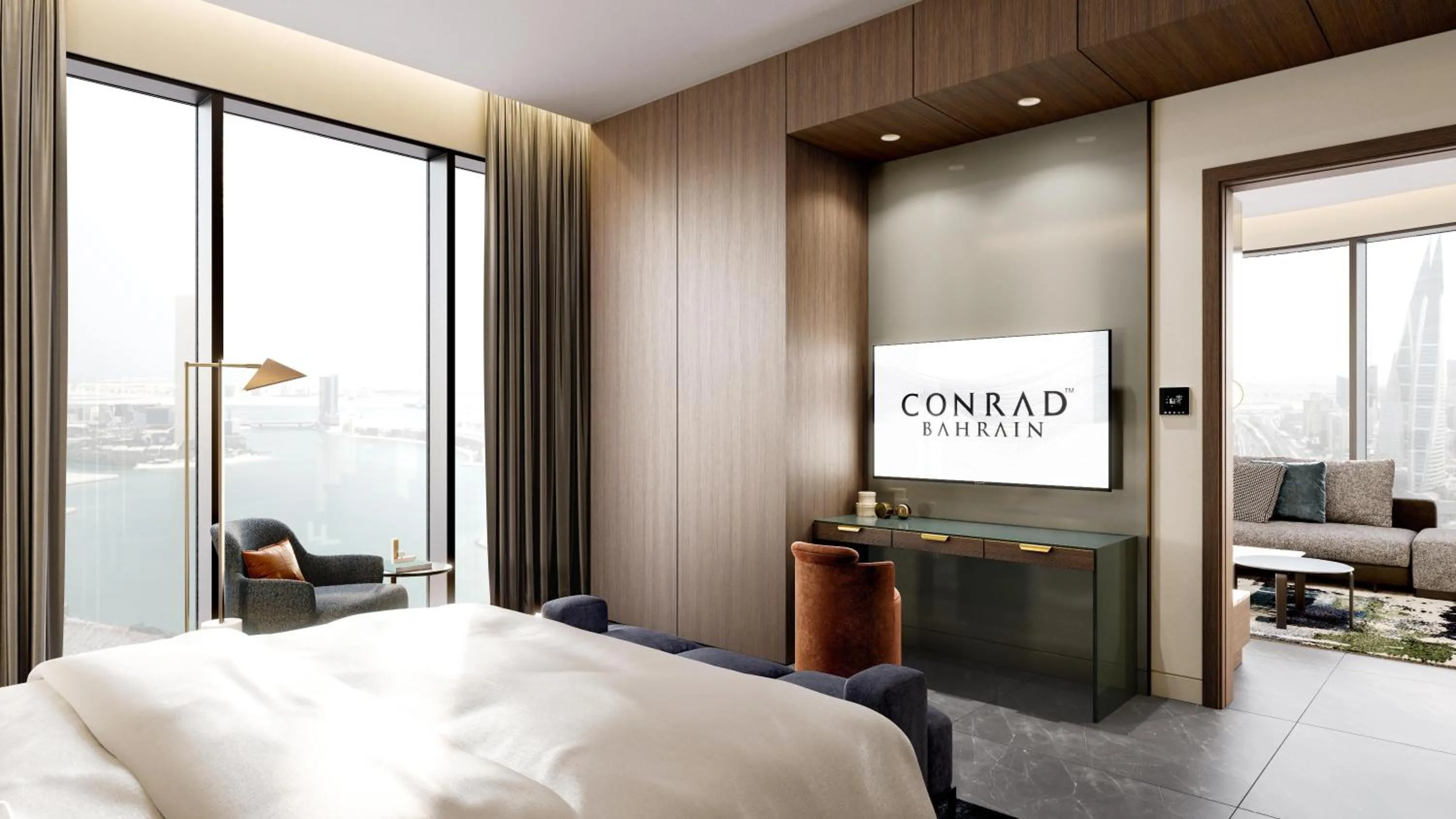 Bed in Conrad Bahrain Financial Harbour