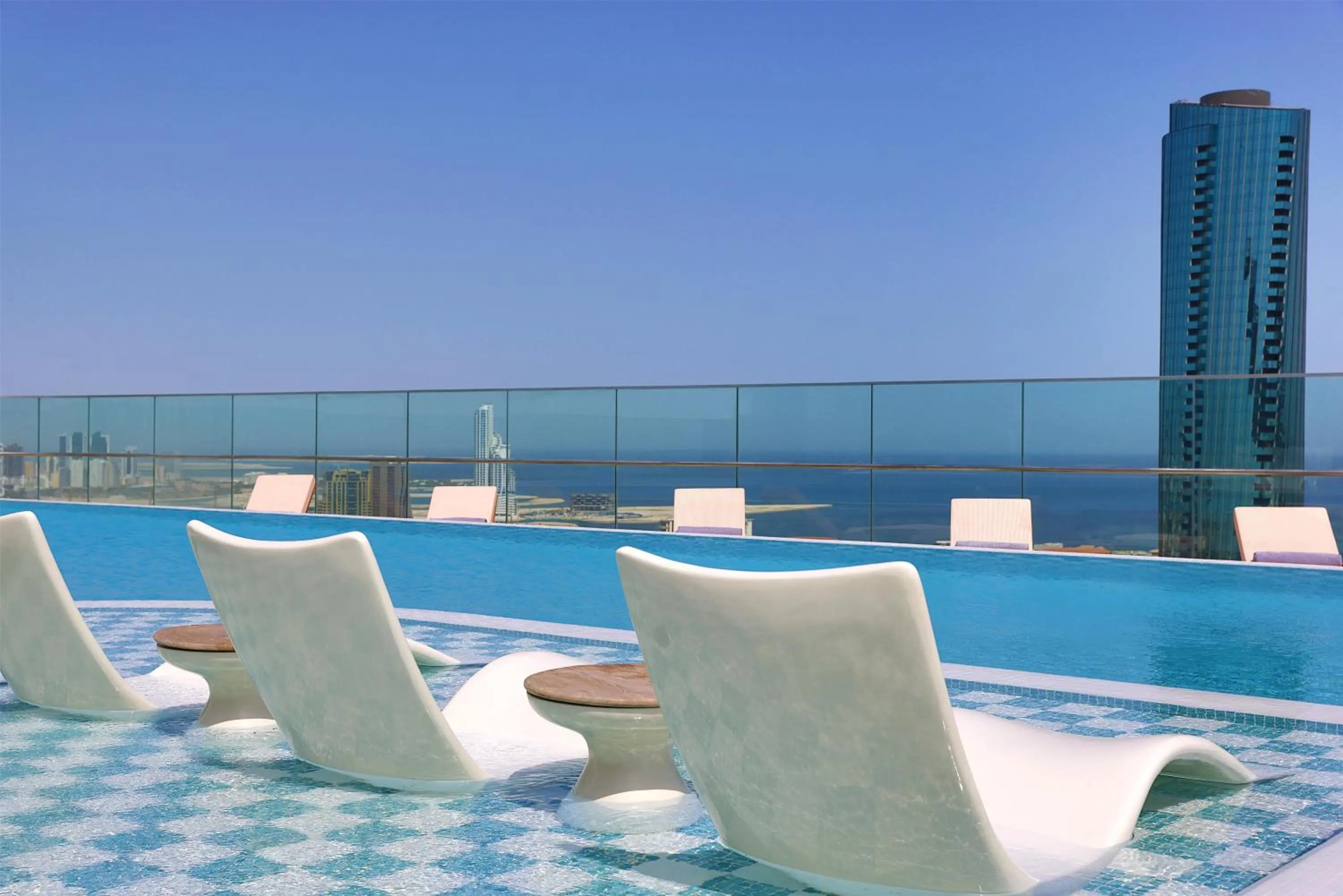 Pool view in Conrad Bahrain Financial Harbour