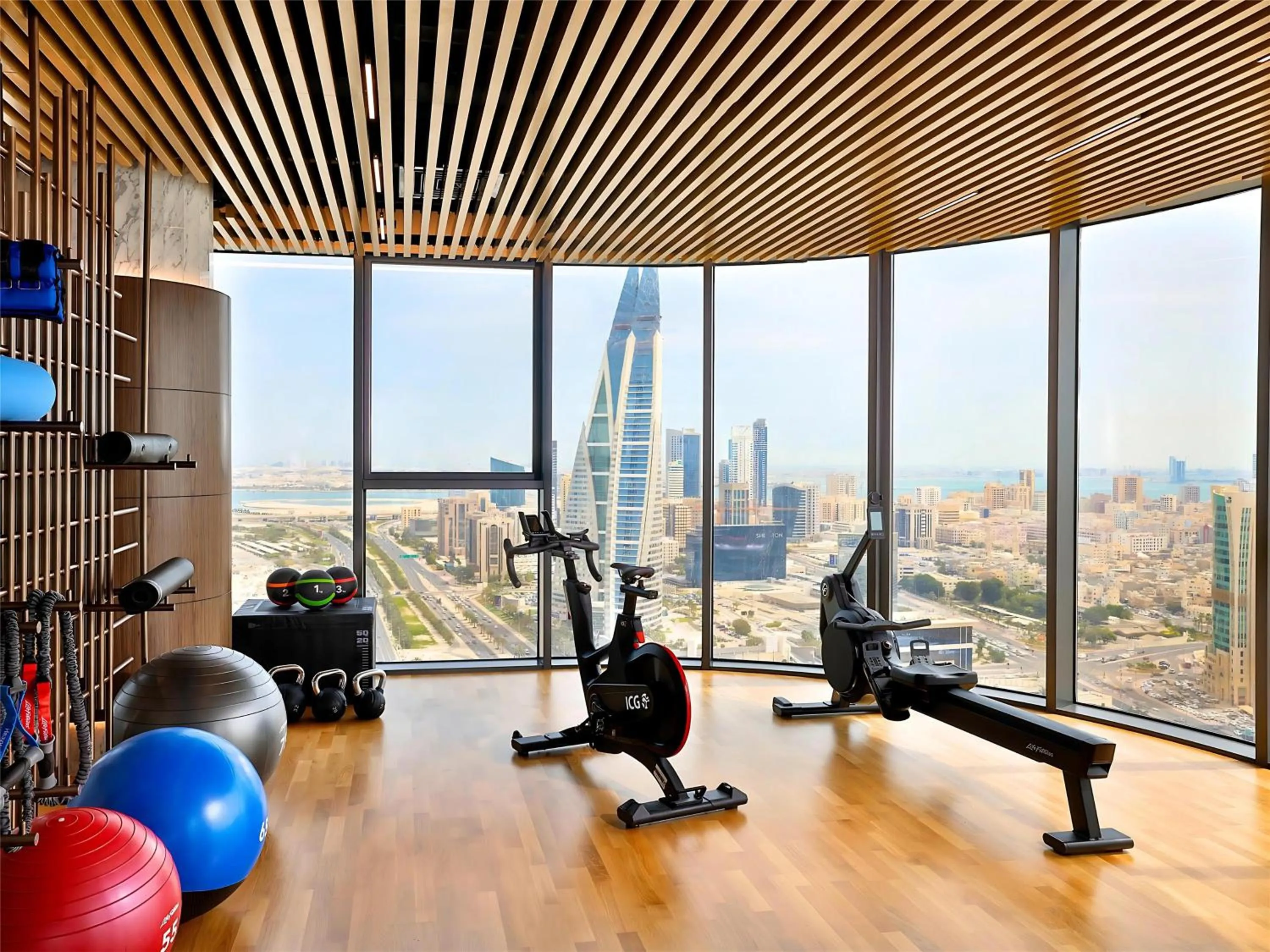 Fitness centre/facilities in Conrad Bahrain Financial Harbour