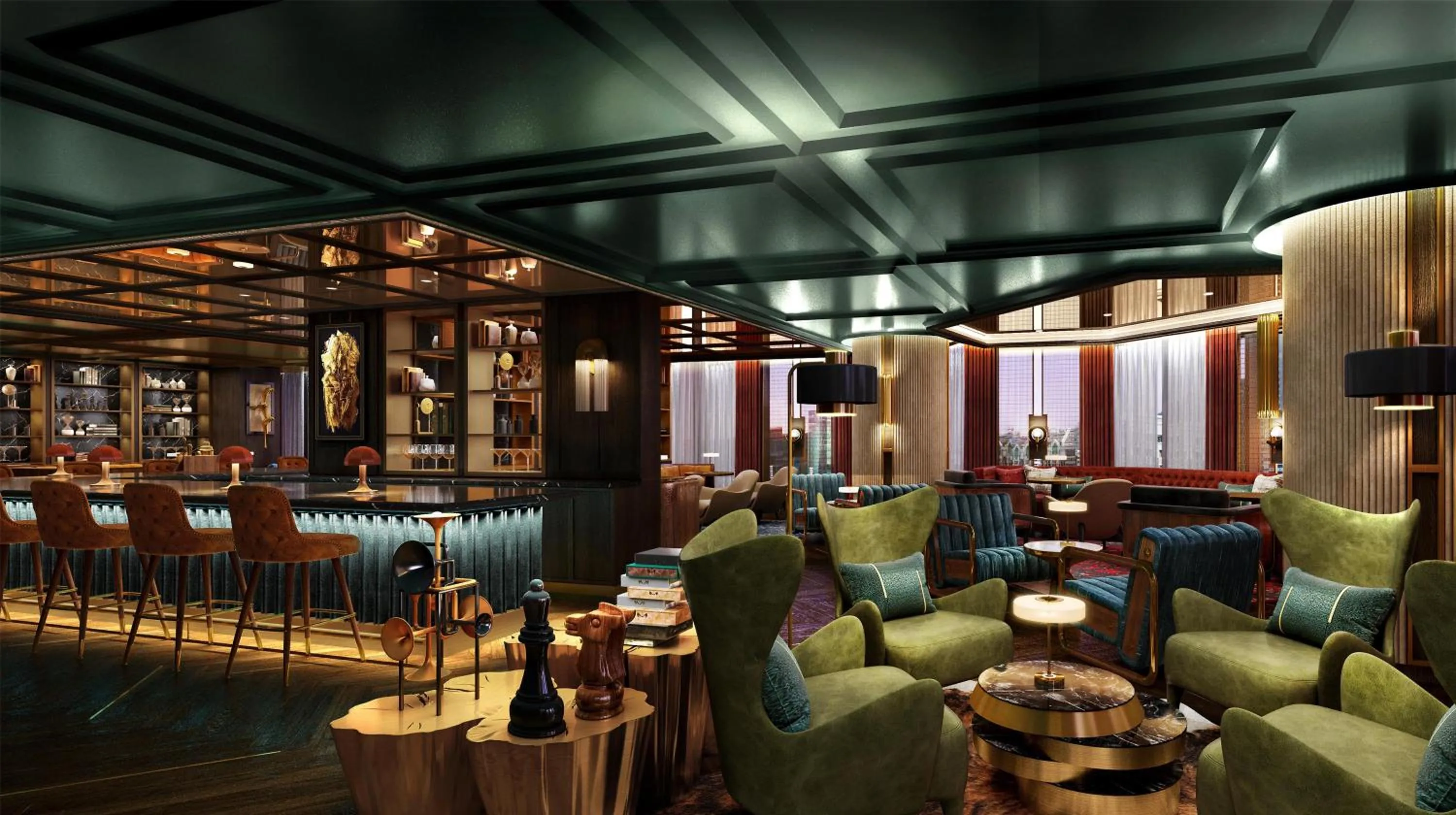 Lounge or bar in Conrad Bahrain Financial Harbour