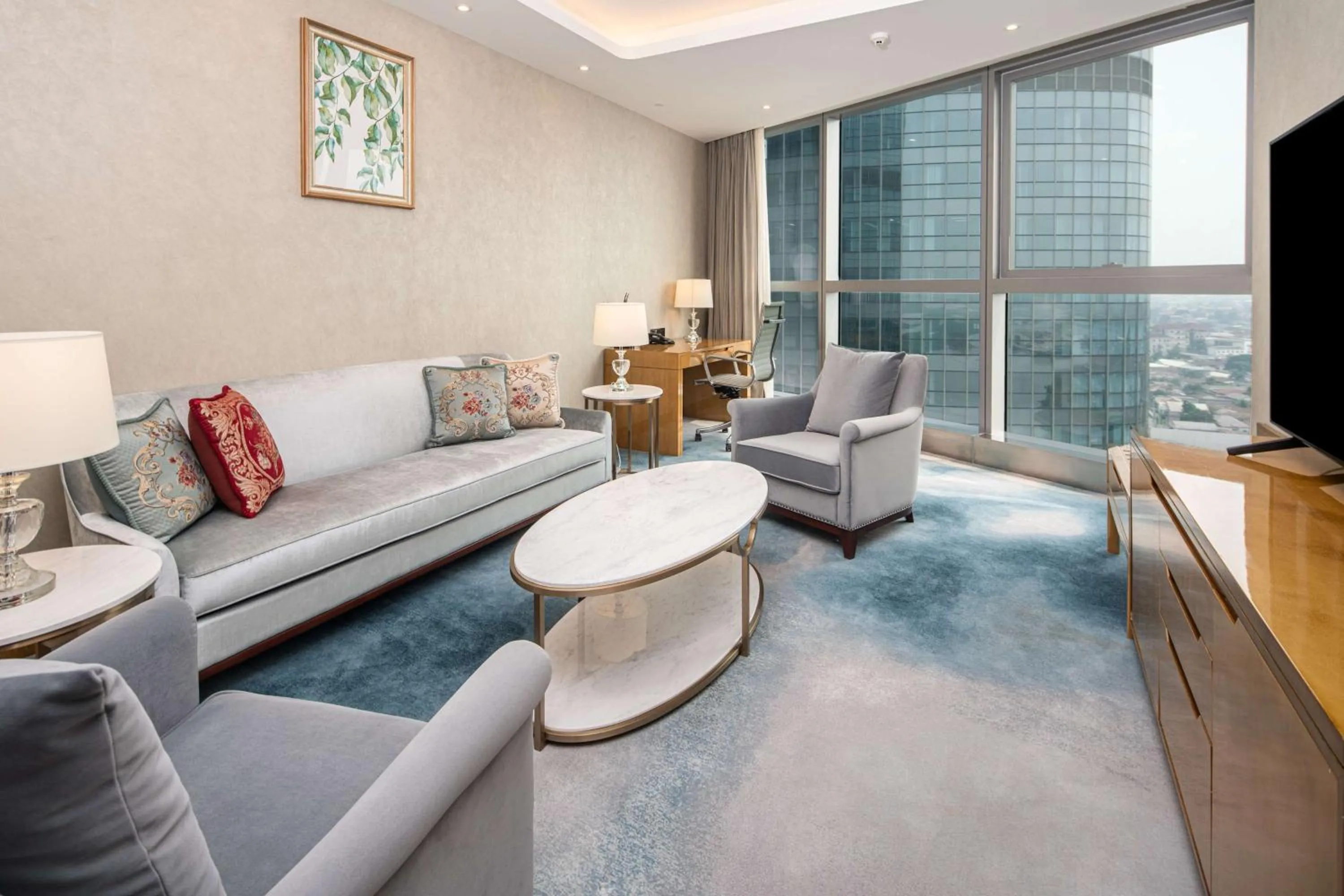 Bedroom in Hilton Brazzaville Les Tours Jumelles Hotel & Residences