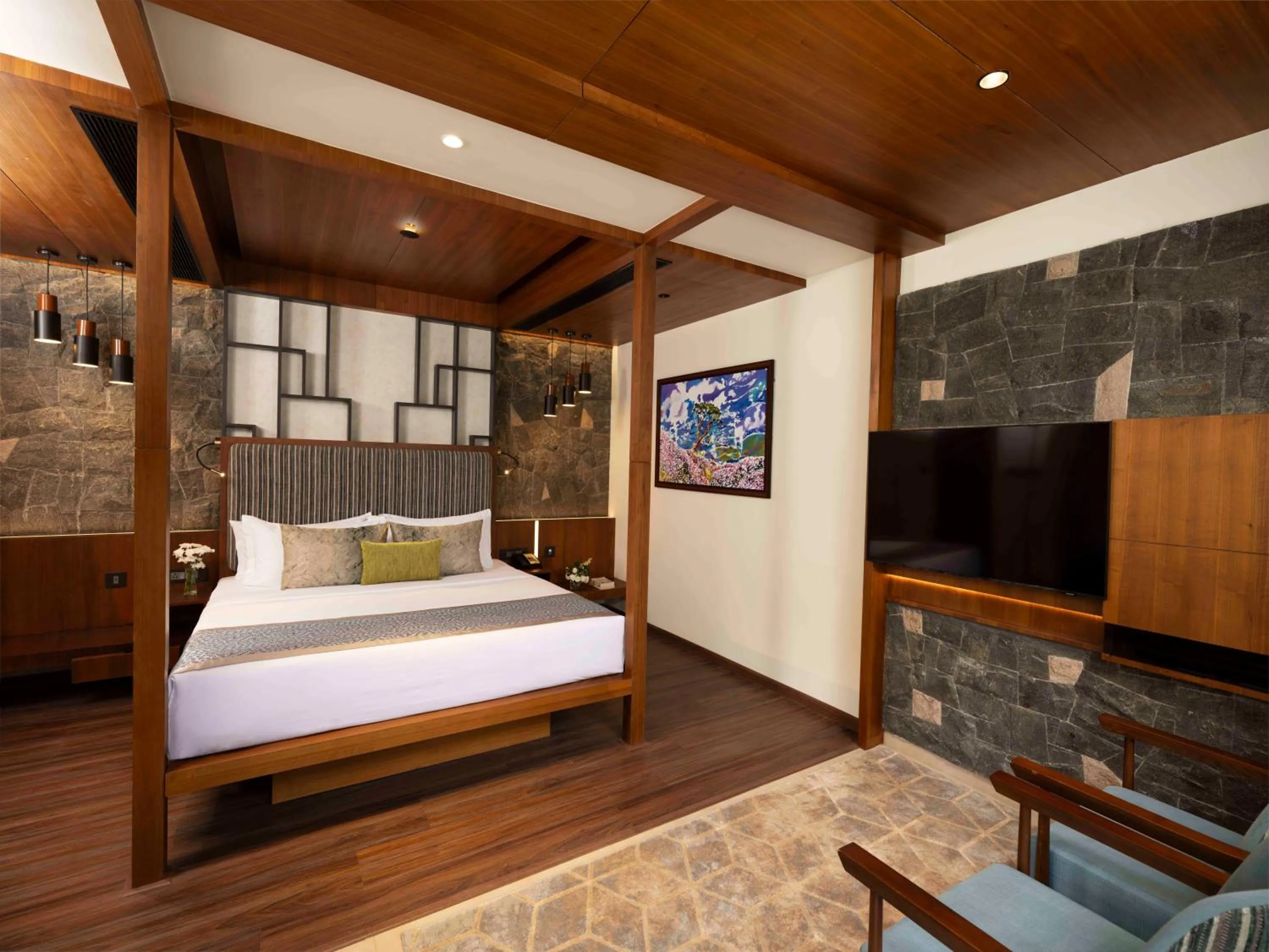 Bedroom, Bed in Scenic, Munnar - IHCL SeleQtions