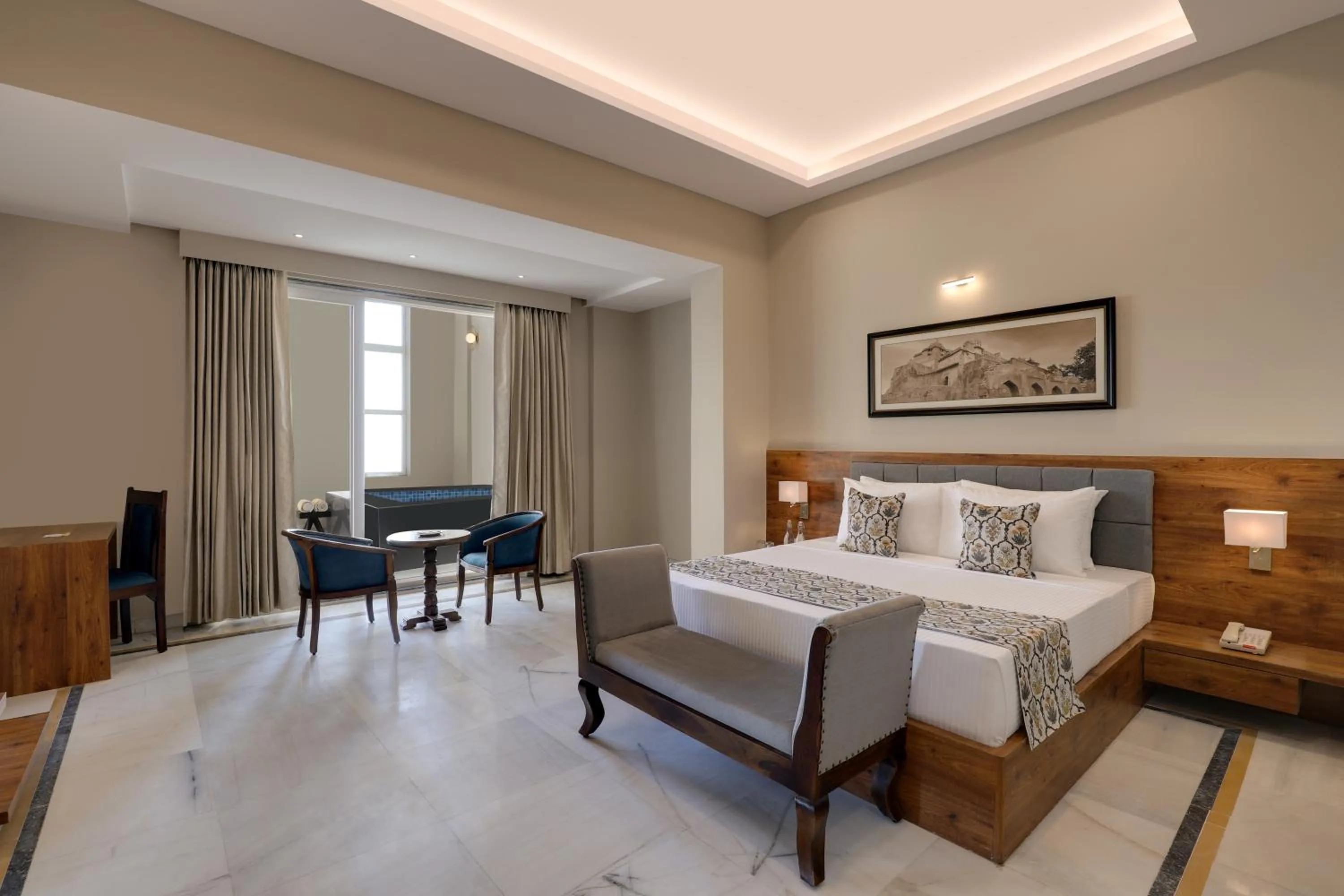 Living room, Bed in Lemon Tree Resort, Kumbhalgarh