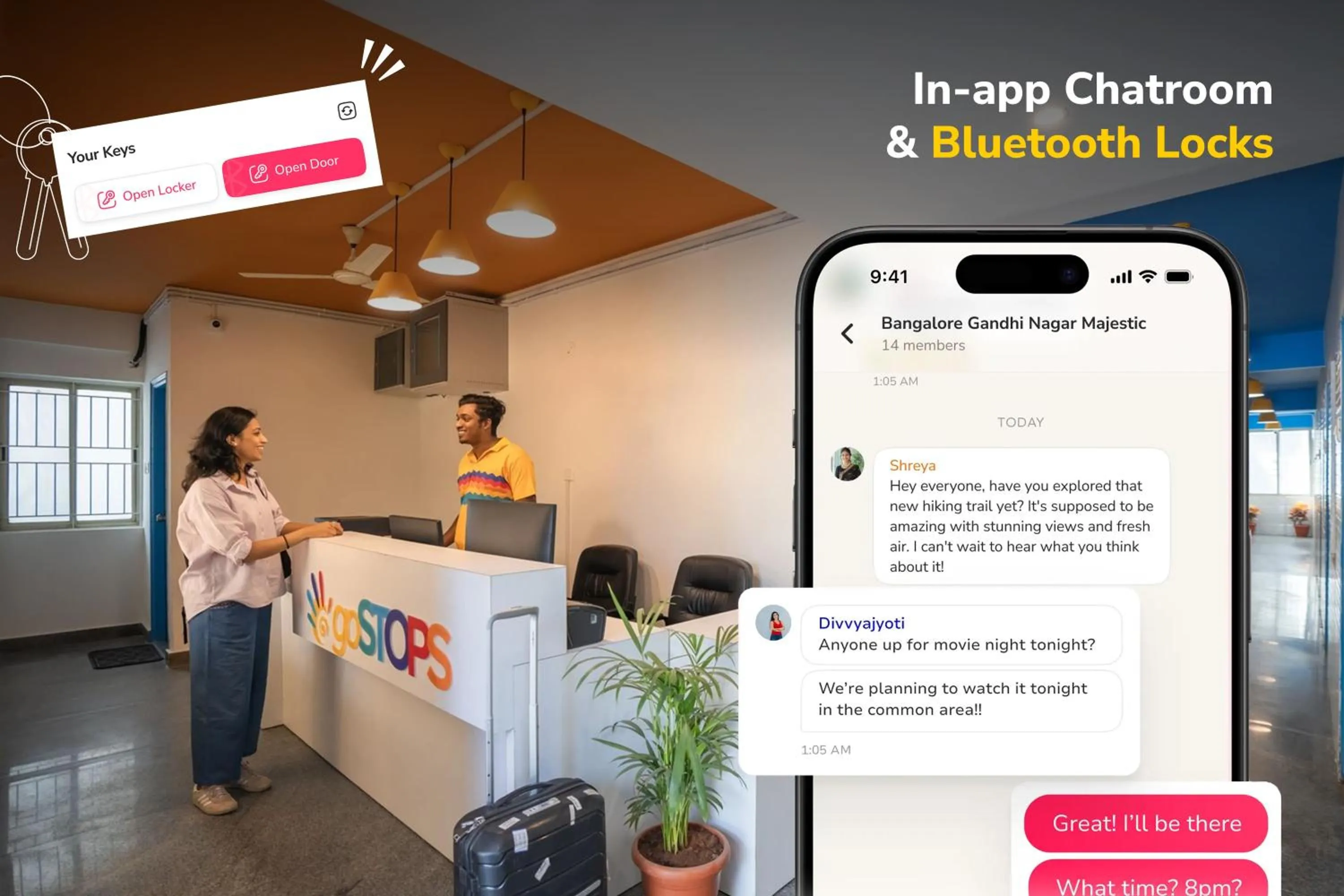 Lobby or reception in goSTOPS Bengaluru HSR, Silk Board