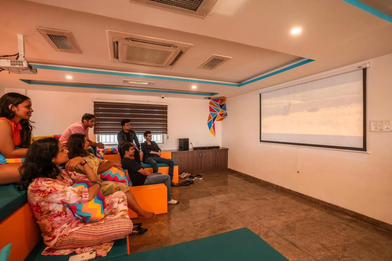 Seating area in goSTOPS Bengaluru HSR, Silk Board