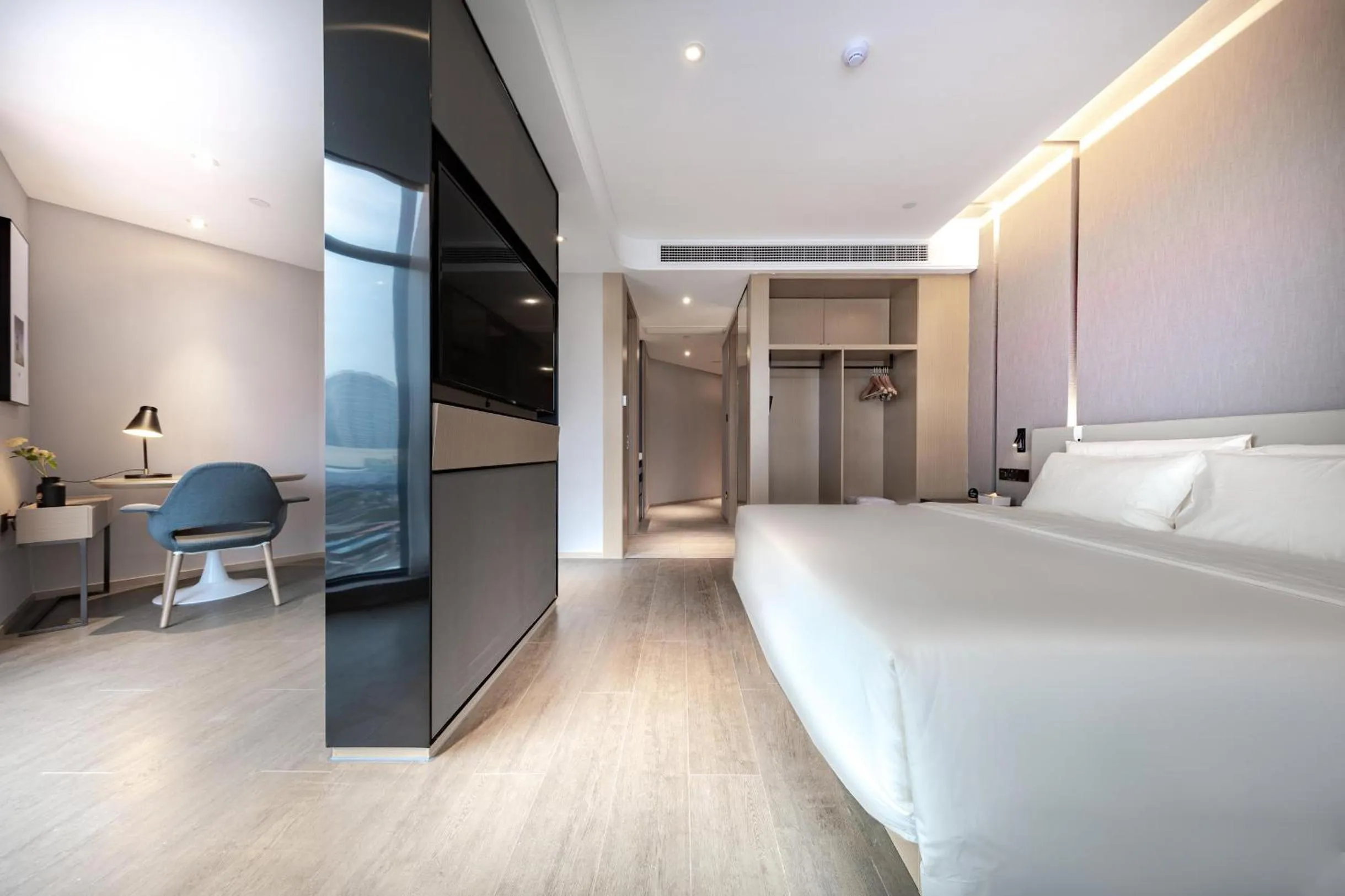 Bed in Atour Hotel Ningbo Yinzhou Wanda Mingzhouli