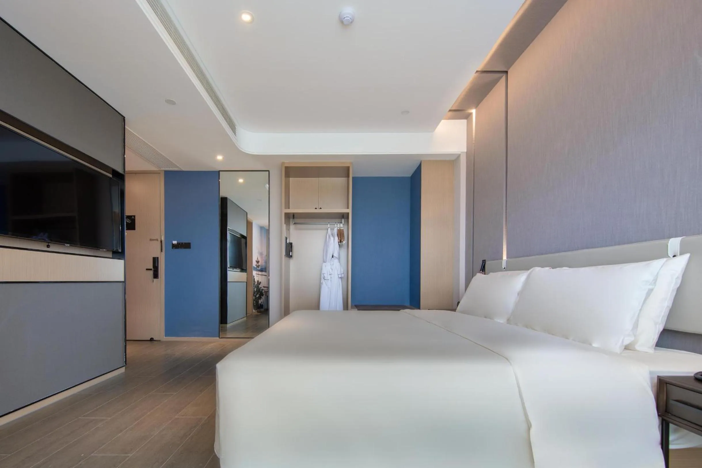 Bed in Atour Hotel Ningbo Yinzhou Wanda Mingzhouli