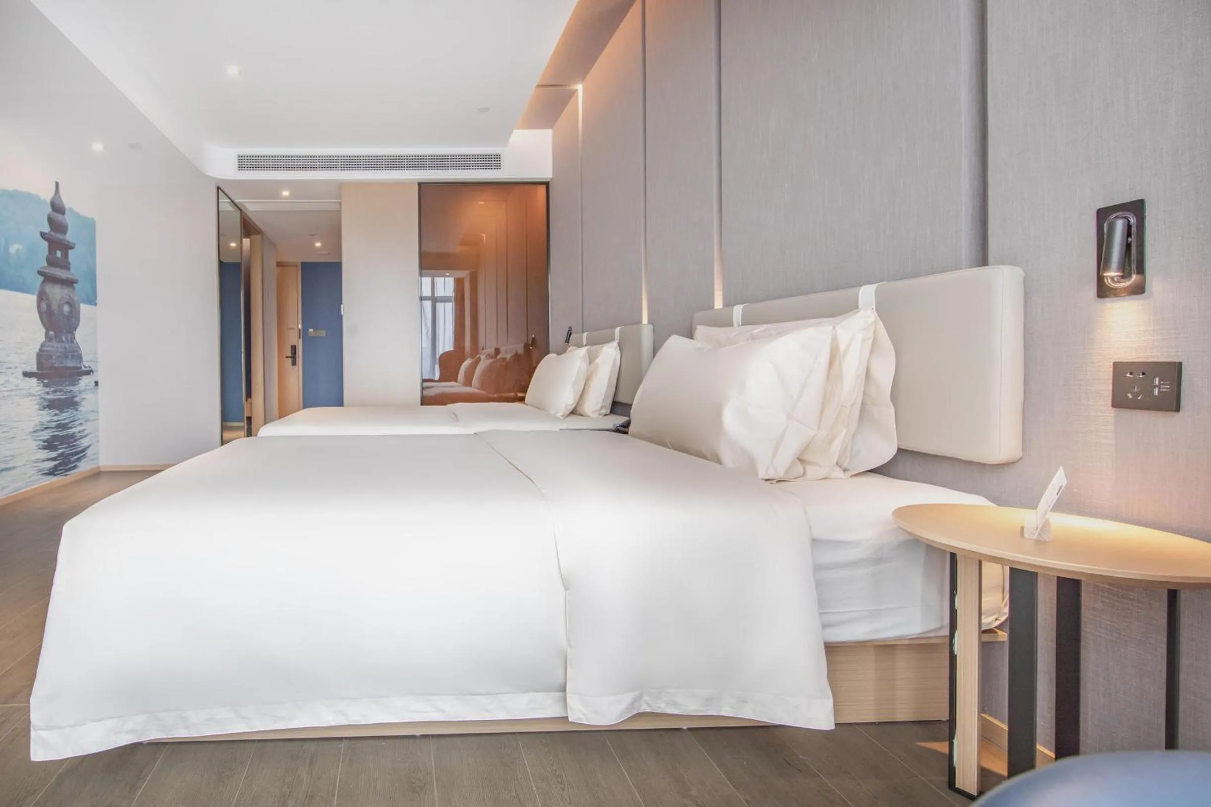 Bed in Atour Hotel Ningbo Yinzhou Wanda Mingzhouli