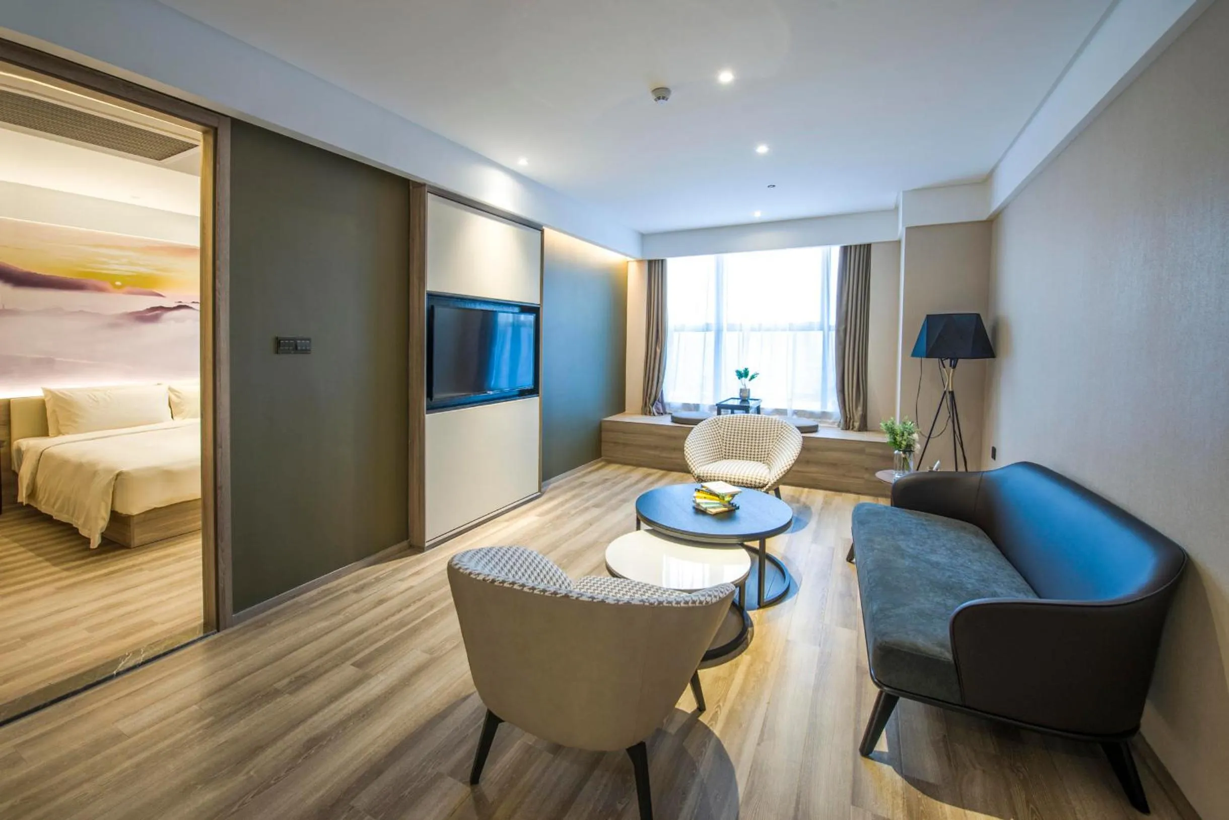 Bed in Atour Hotel Foshan Nanhai Qiandeng Lake Guicheng