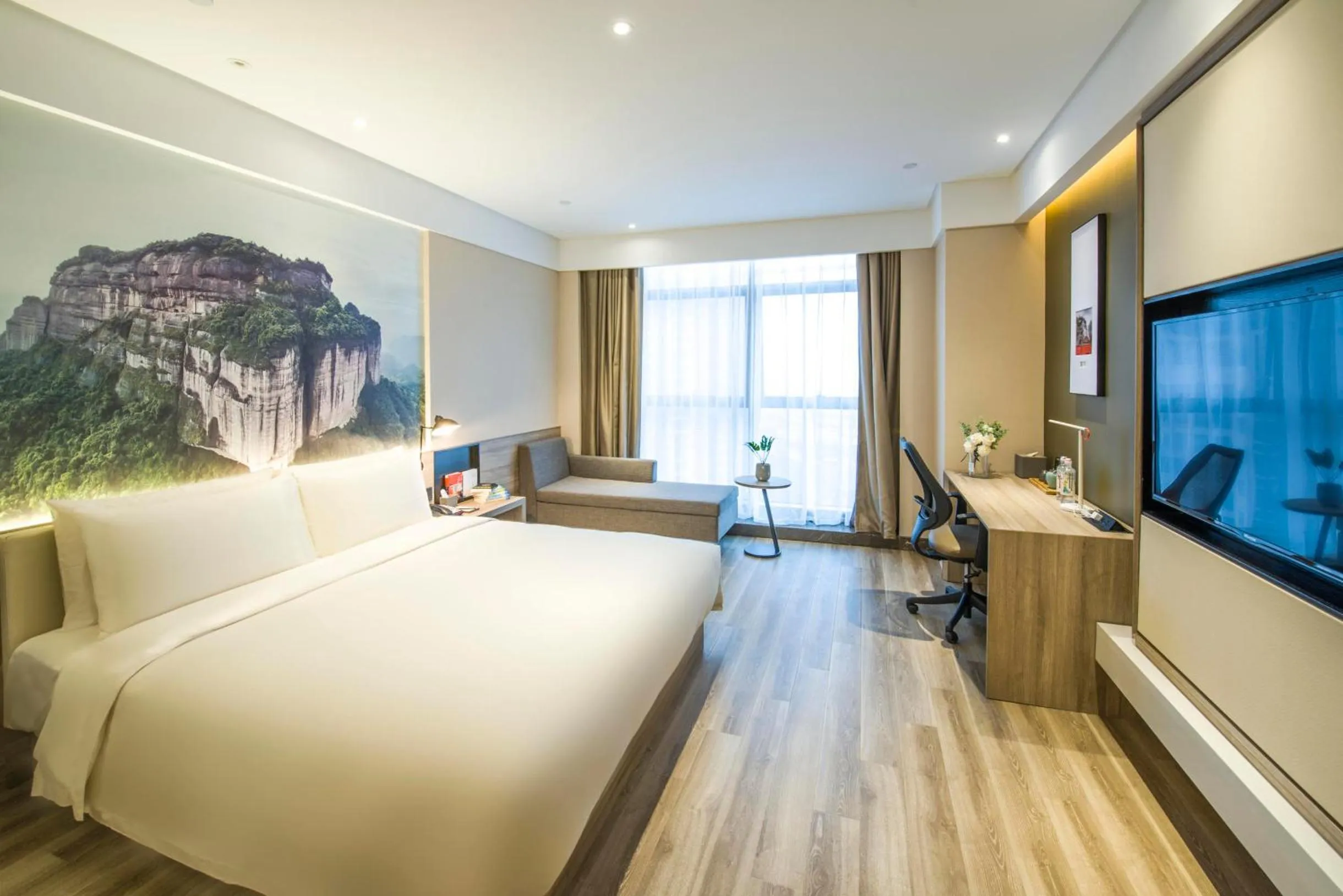 Bed in Atour Hotel Foshan Nanhai Qiandeng Lake Guicheng