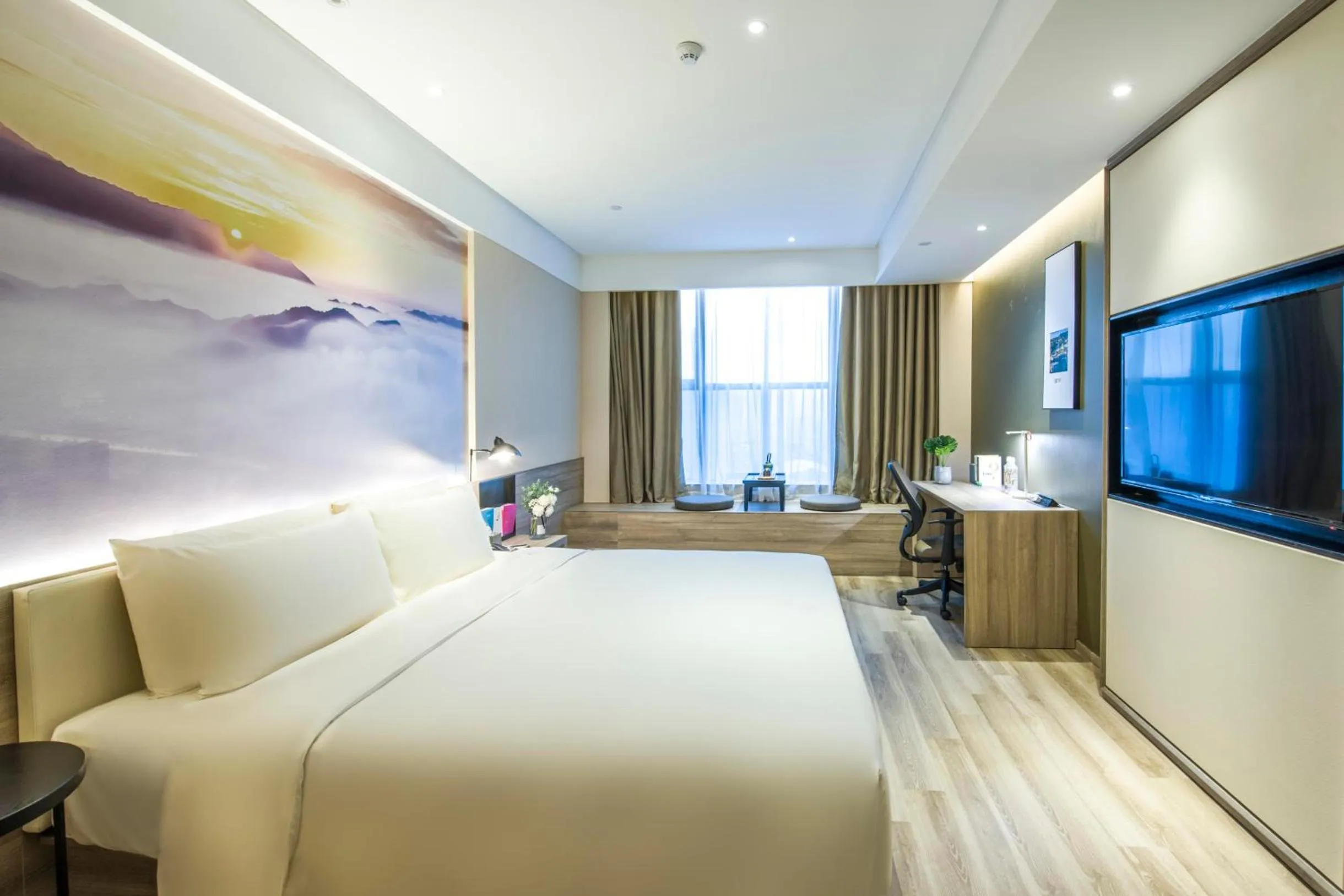 Bed in Atour Hotel Foshan Nanhai Qiandeng Lake Guicheng