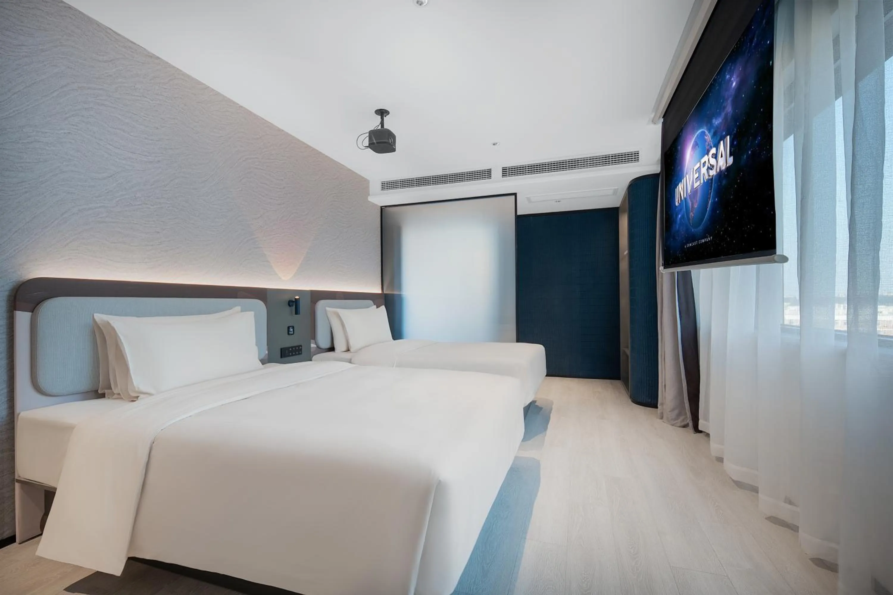 Bed in Atour Light Hotel Chengdu Shuangliu Airport Jinhua Road