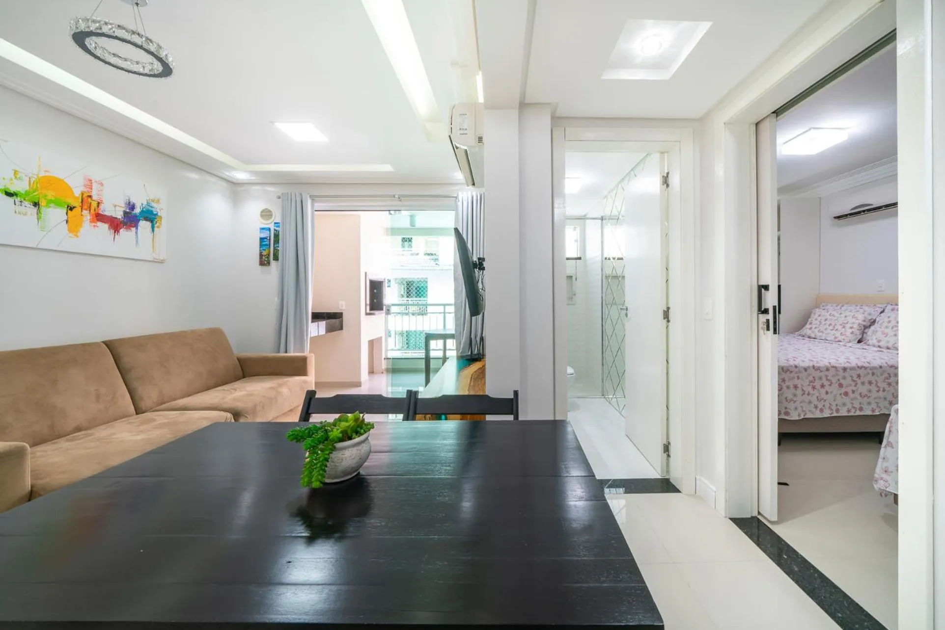 Seating area, Bed in Bombinhas Summer Beach APT 333