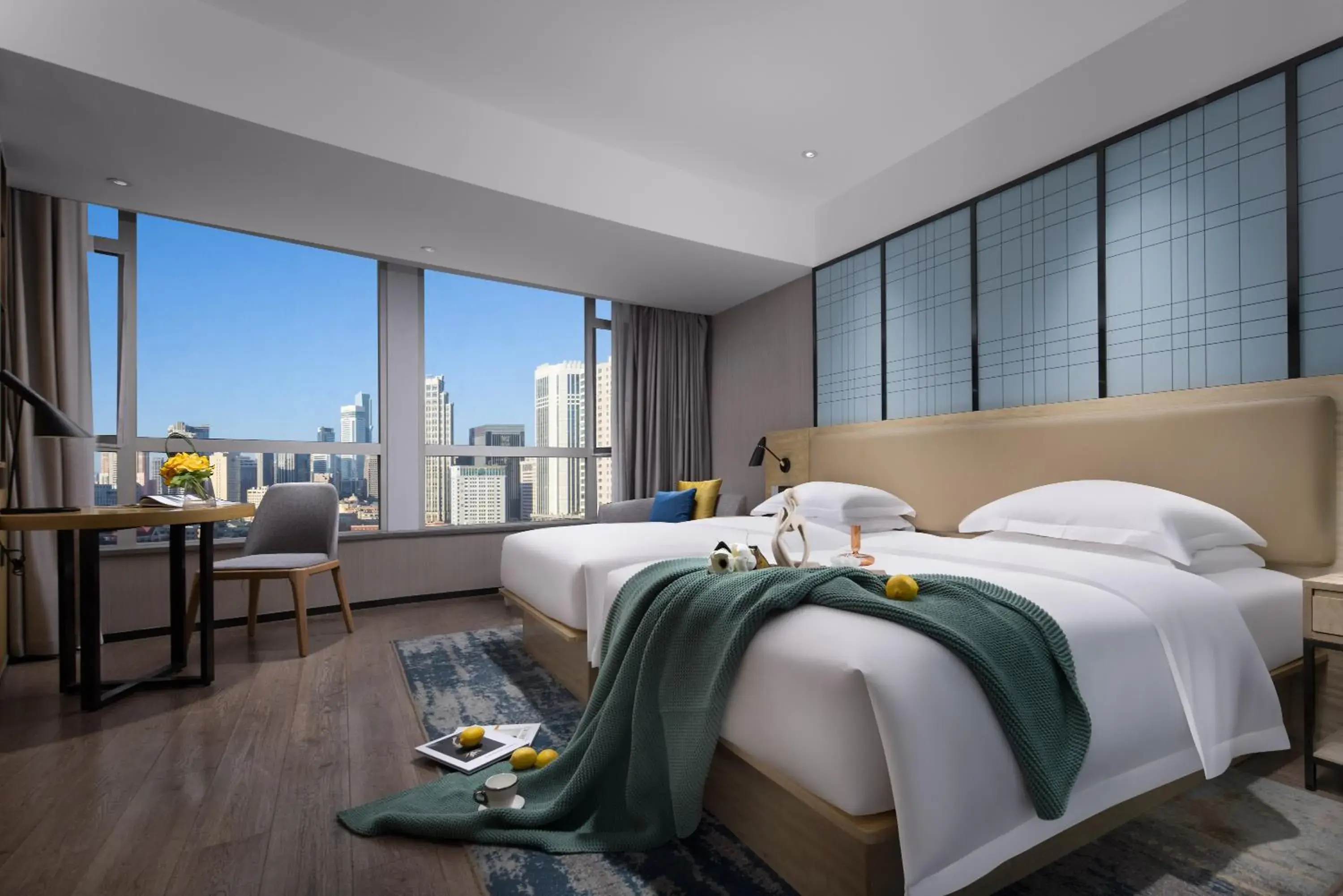 Deluxe Twin Room in Echarm International Hotel Guangzhou Beijing Road Pedestrian Street Tianzi Wharf Deluxe Twin Room in Echarm International Hotel Guangzhou Beijing Road Pedestrian Street Tianzi Wharf