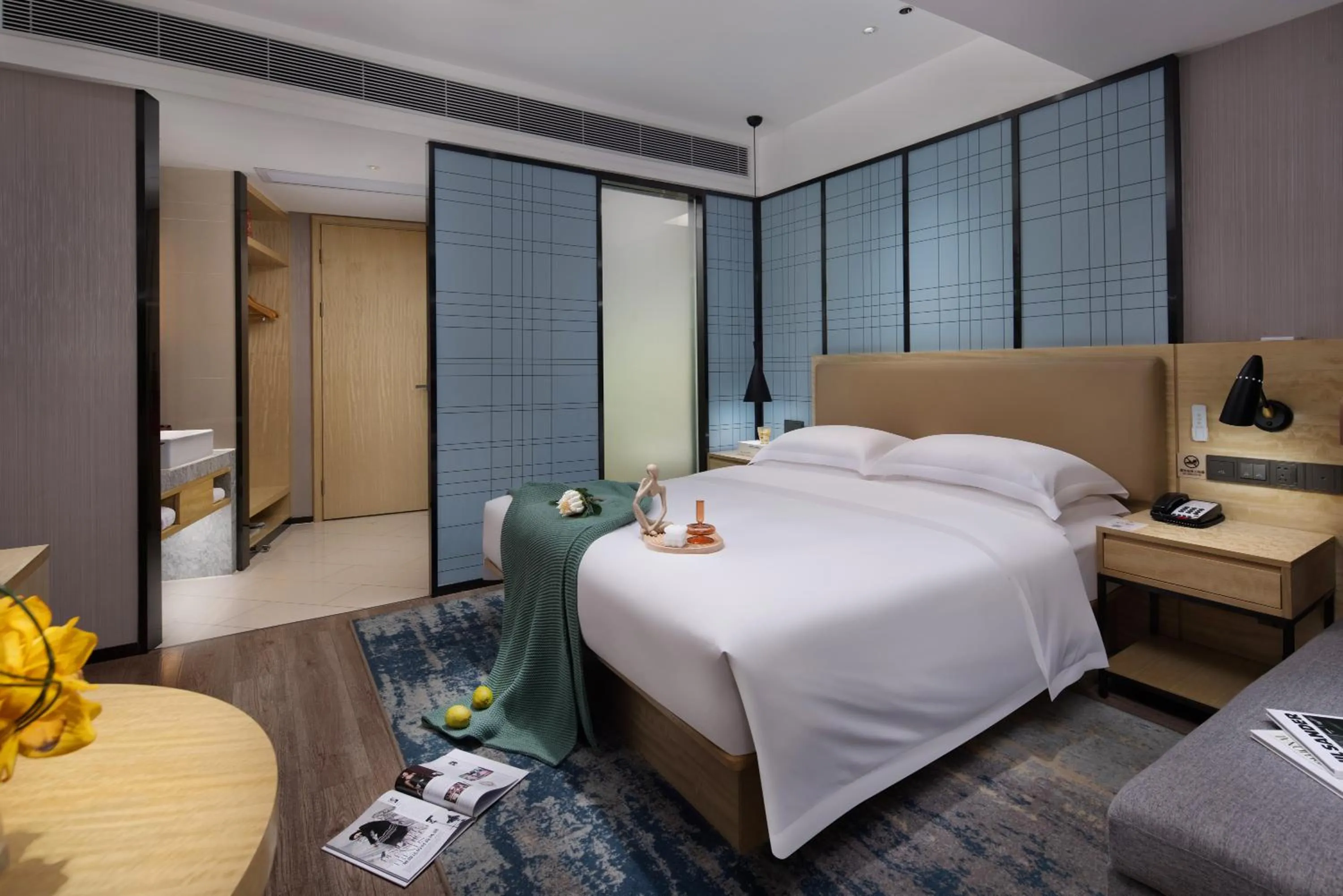 Bed in Echarm International Hotel Guangzhou Beijing Road Pedestrian Street Tianzi Wharf
