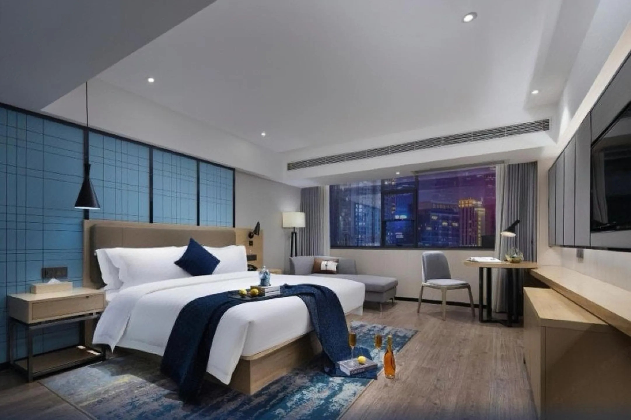 Bed in Echarm International Hotel Guangzhou Beijing Road Pedestrian Street Tianzi Wharf